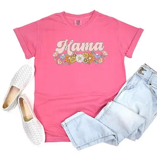 Mama Flowers Grunge | Garment Dyed Tee