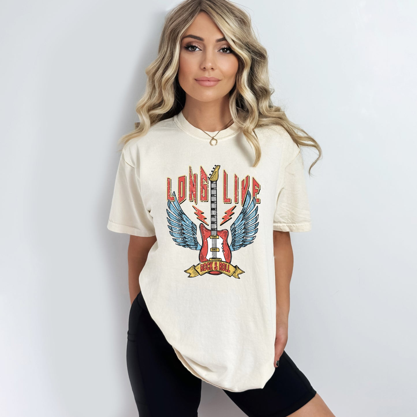 Long Live Rock And Roll Colorful | Garment Dyed Short Sleeve Tee