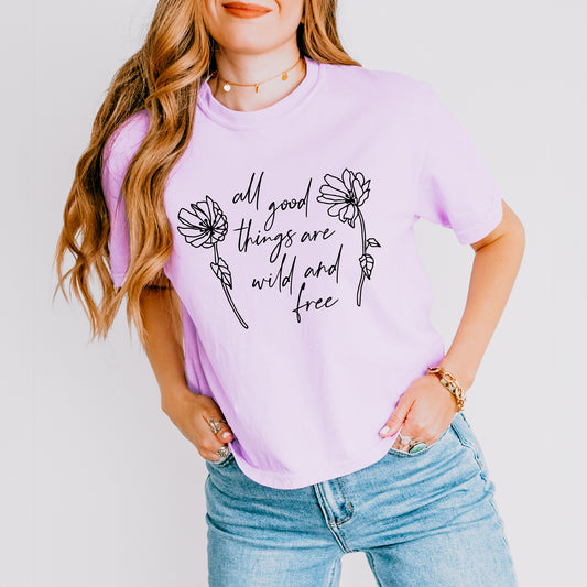 Wild And Free Flowers | Relaxed Fit Cropped Tee