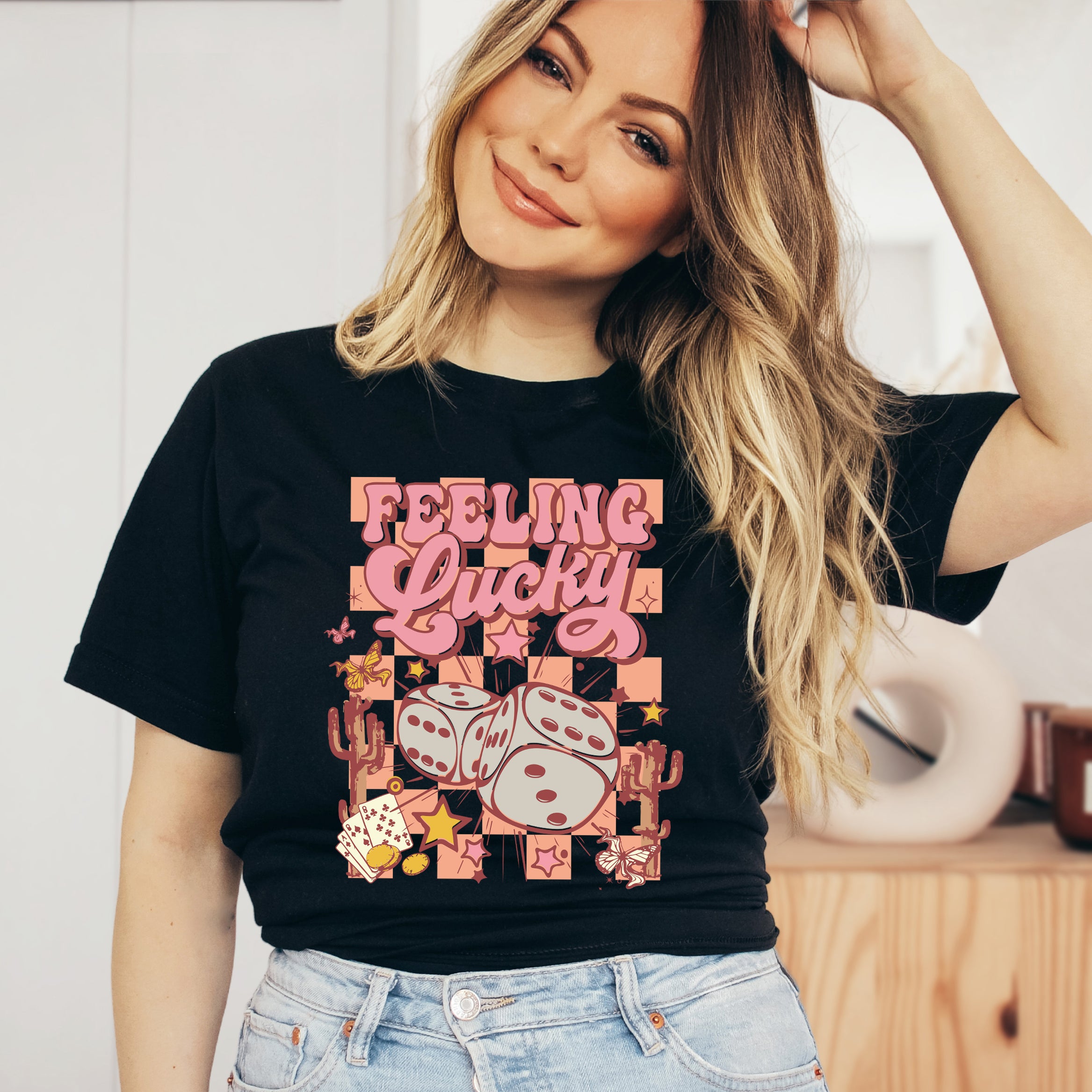 Feeling Lucky Checkered | Short Sleeve Graphic Tee