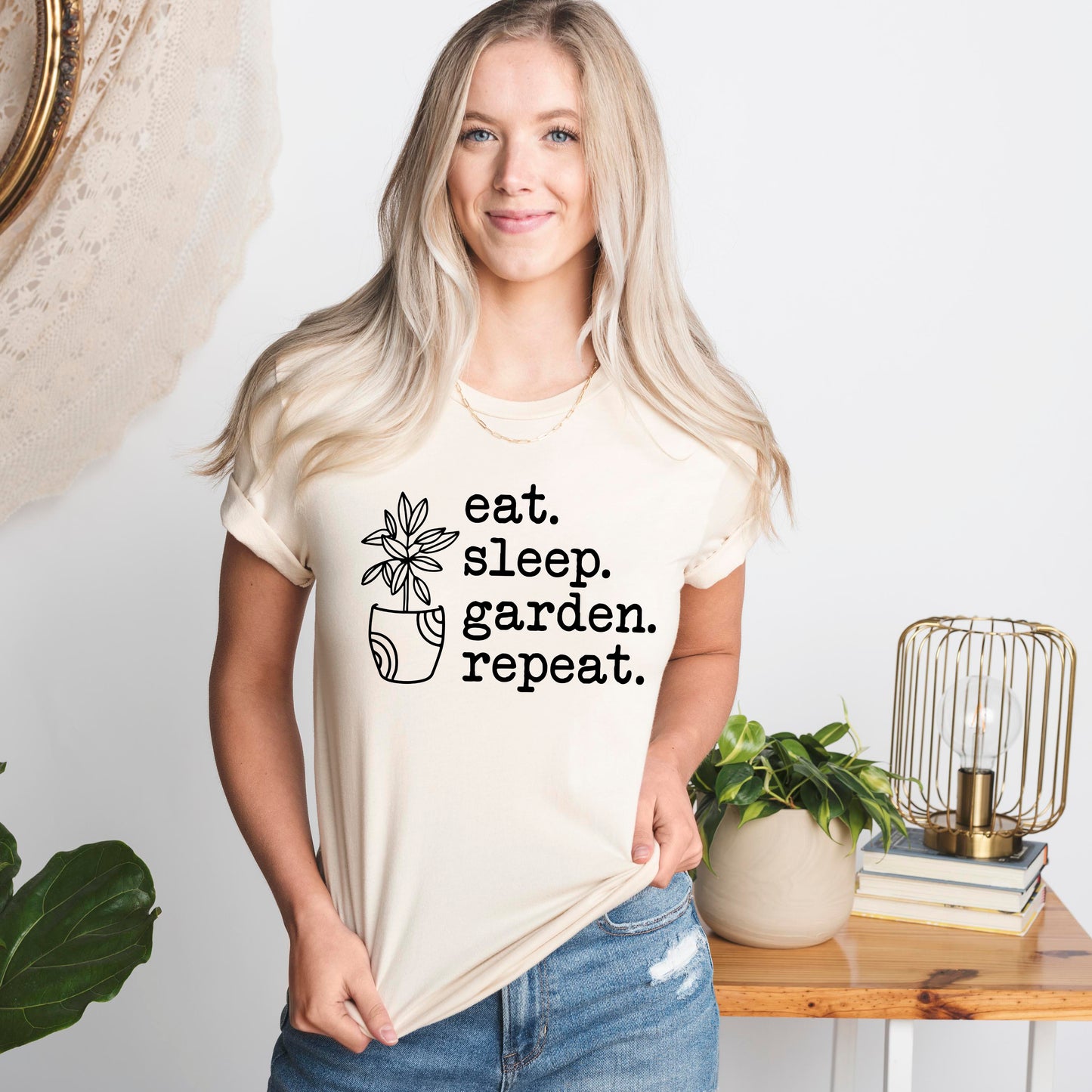 Eat Sleep Garden Repeat | Short Sleeve Graphic Tee