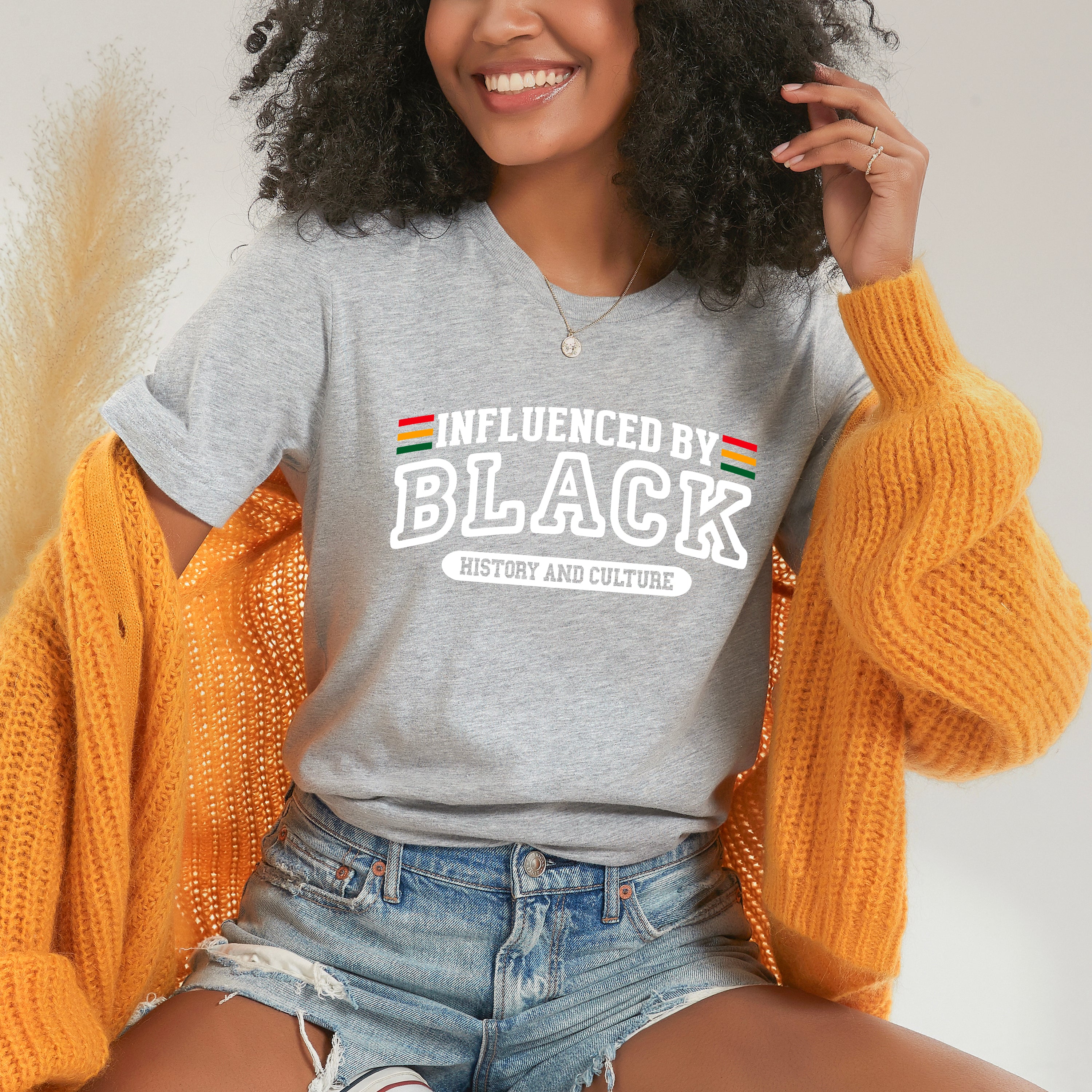 Influenced By Black History And Culture White | Short Sleeve Graphic Tee