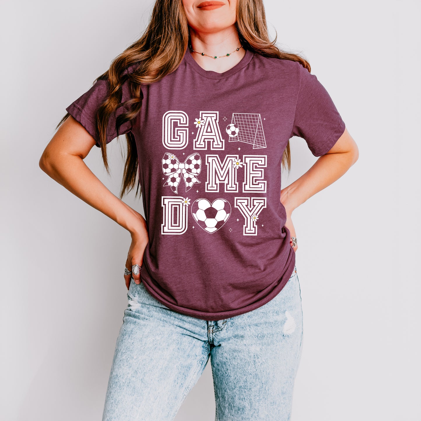 Soccer Game Day Flower | Short Sleeve Graphic Tee