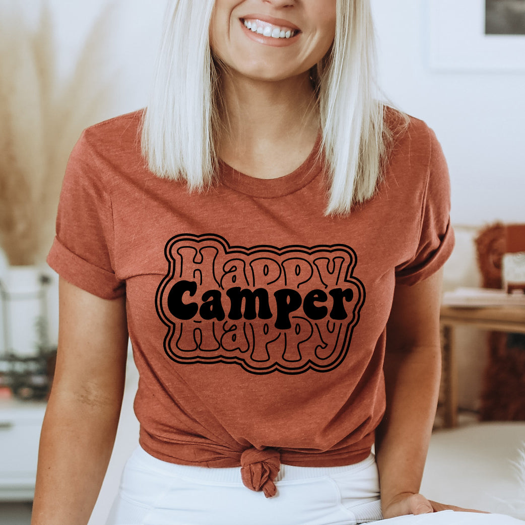 Happy Camper Stacked | Short Sleeve Graphic Tee