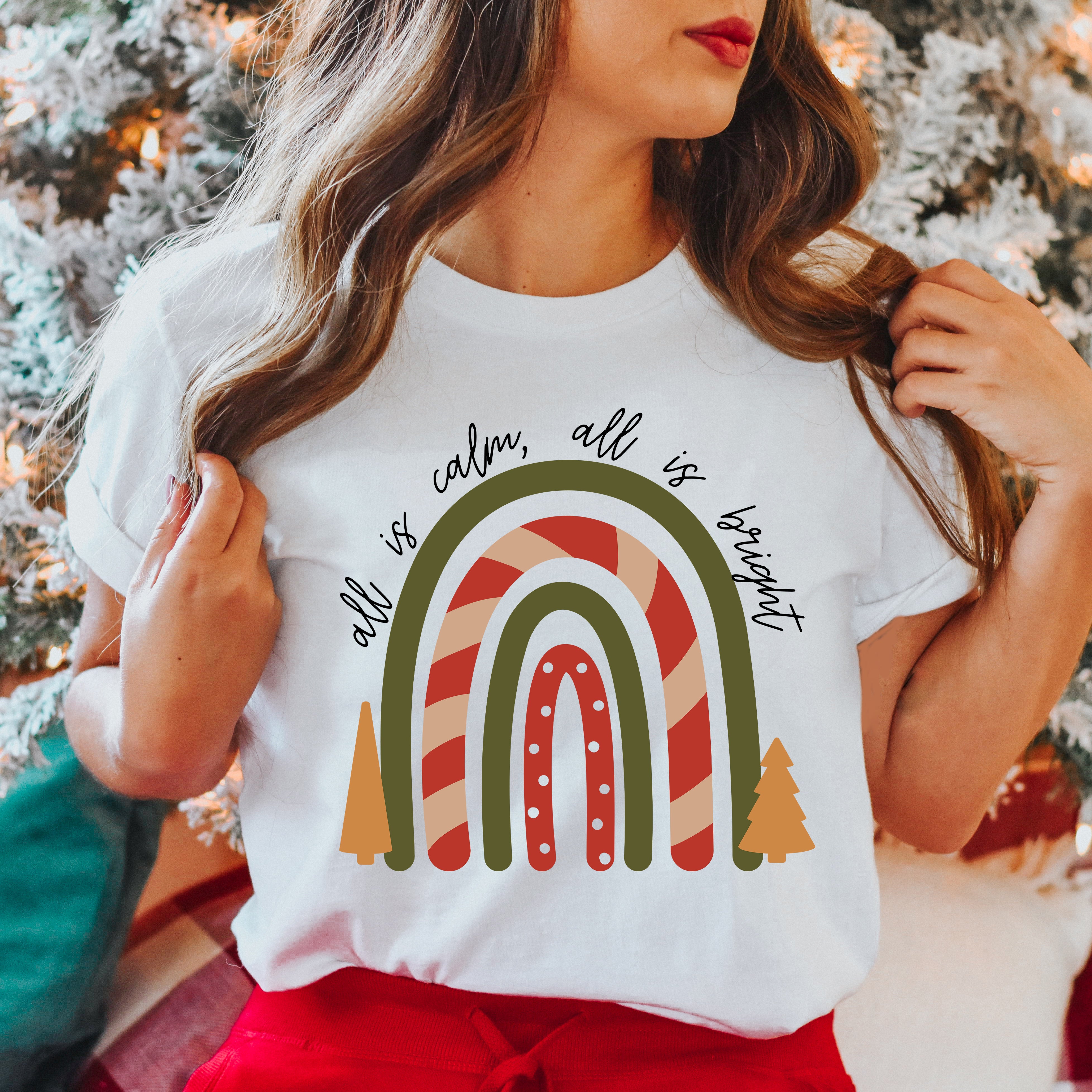 Boho All Is Calm Rainbow | Short Sleeve Crewneck