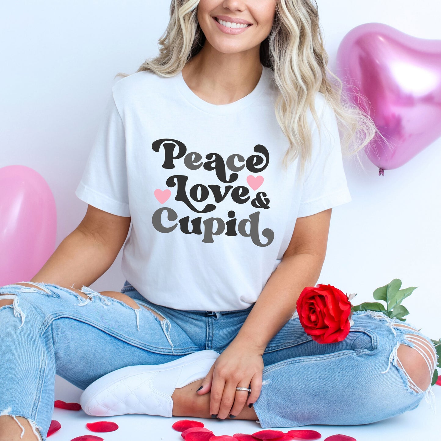 Peace Love And Cupid | Short Sleeve Graphic Tee