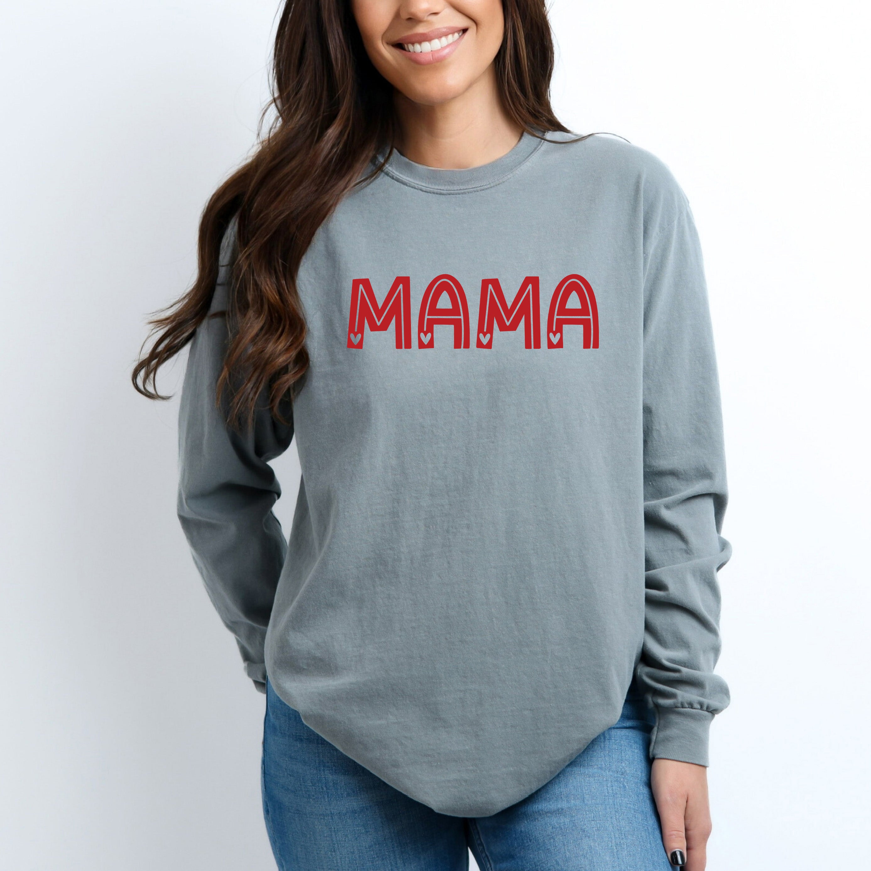 Mama Hearts | Garment Dyed Long Sleeve