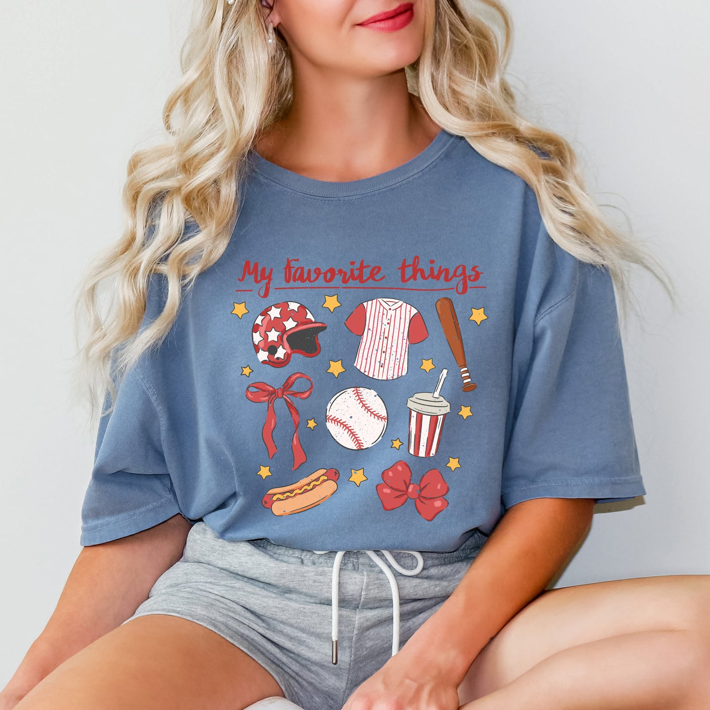 Coquette Baseball Favorite Things | Garment Dyed Short Sleeve Tee