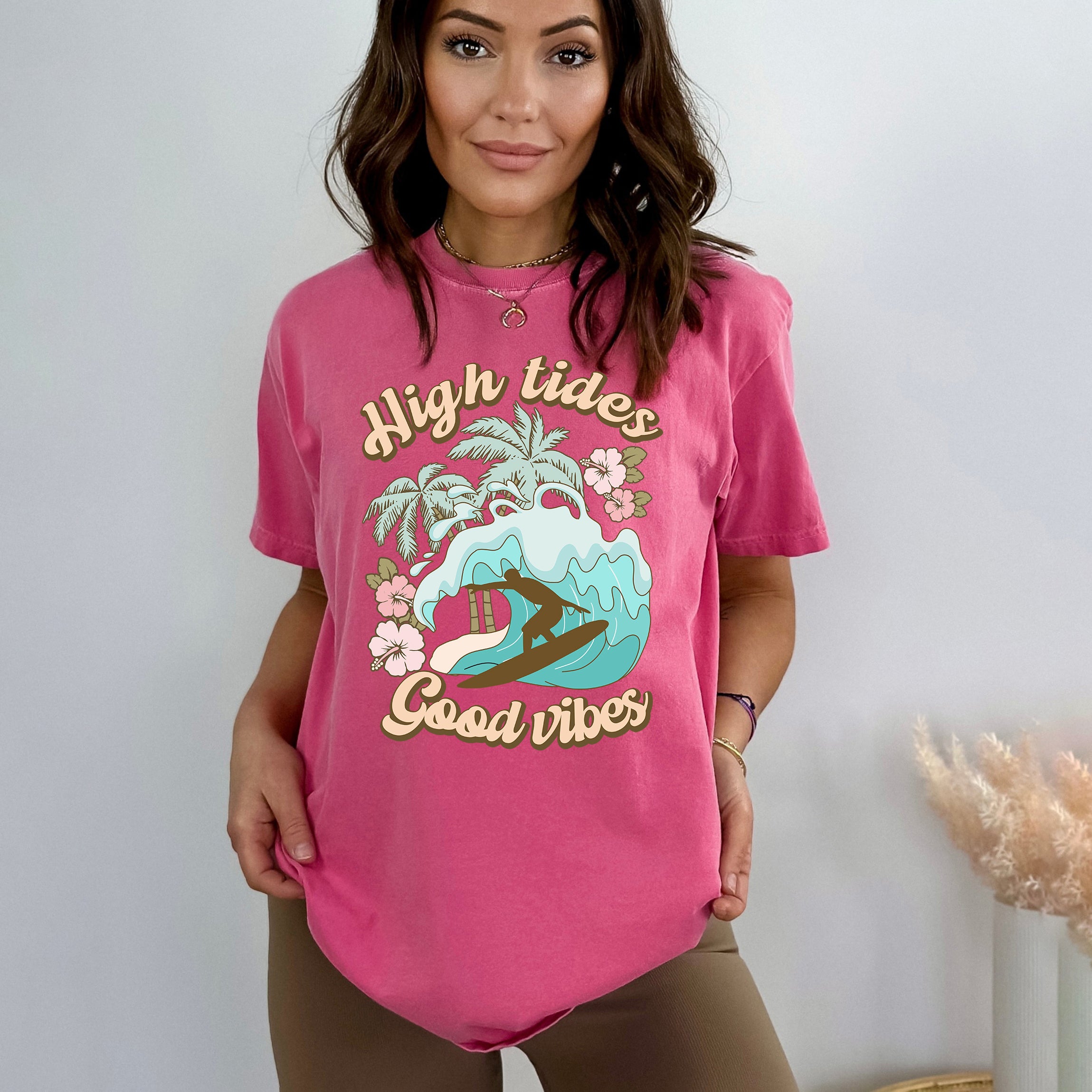 High Tides Good Vibes Wave | Garment Dyed Short Sleeve Tee