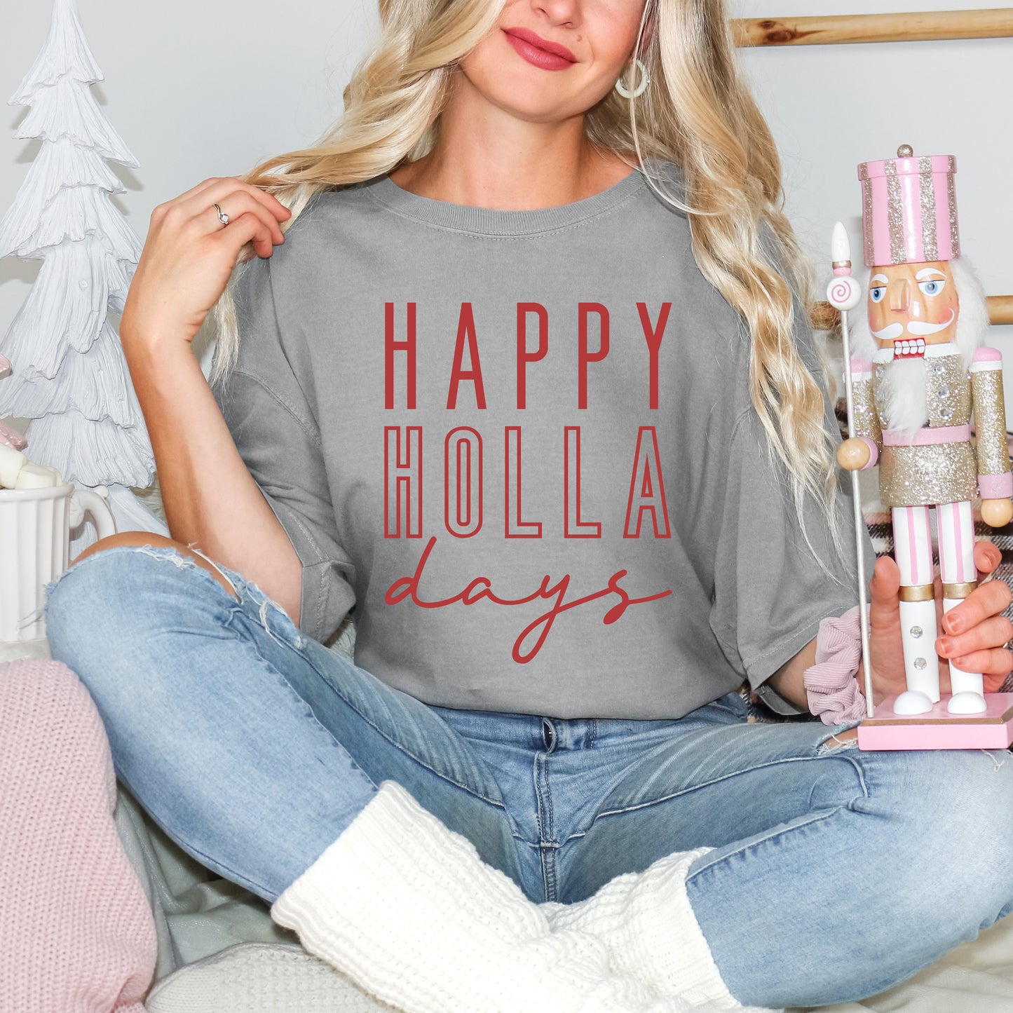 Happy Holla Days | Garment Dyed Tee