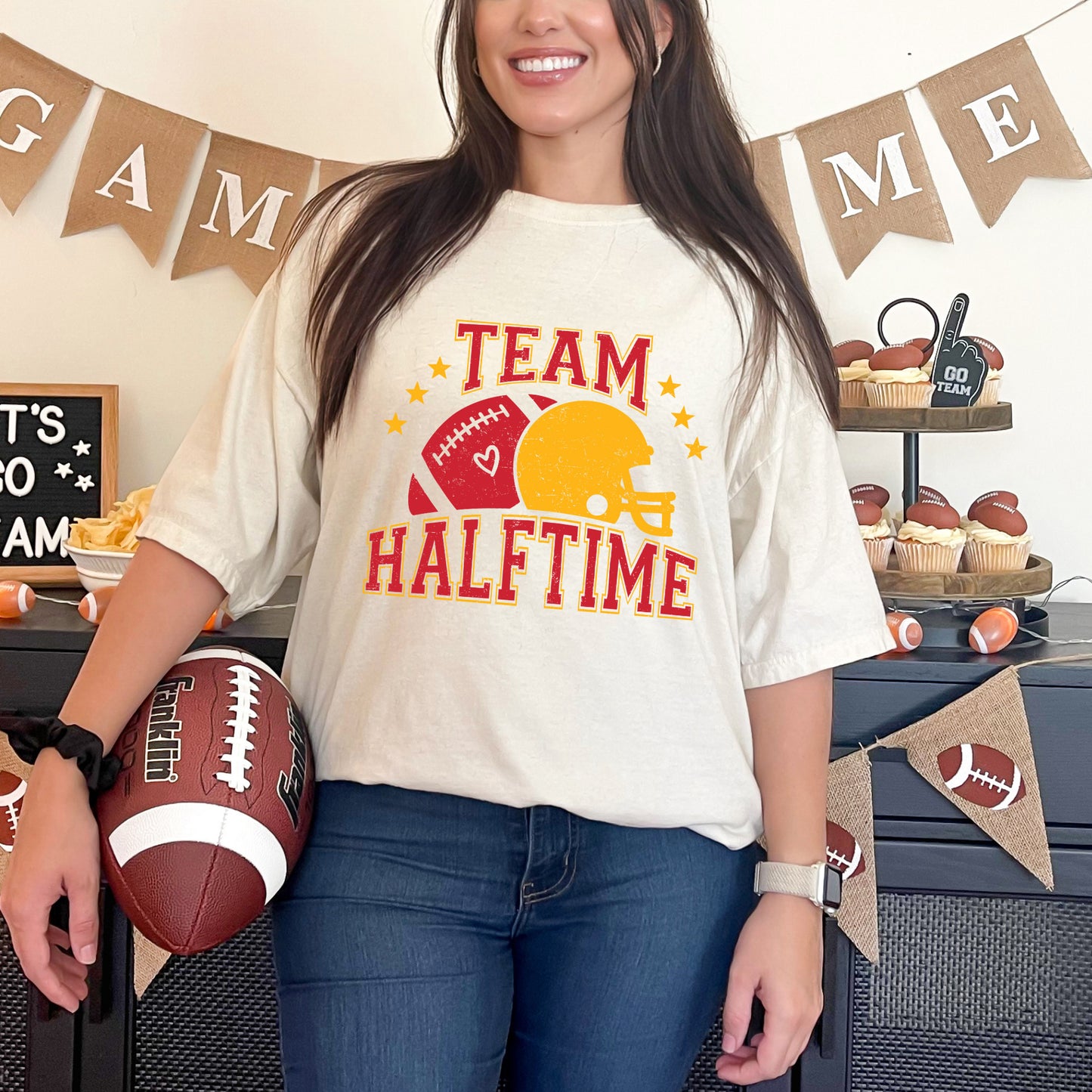 Team Halftime Distressed - Red | Garment Dyed Tee