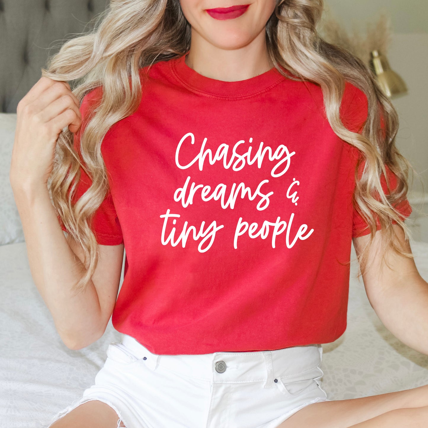 Chasing Dreams And Tiny People | Garment Dyed Short Sleeve Tee