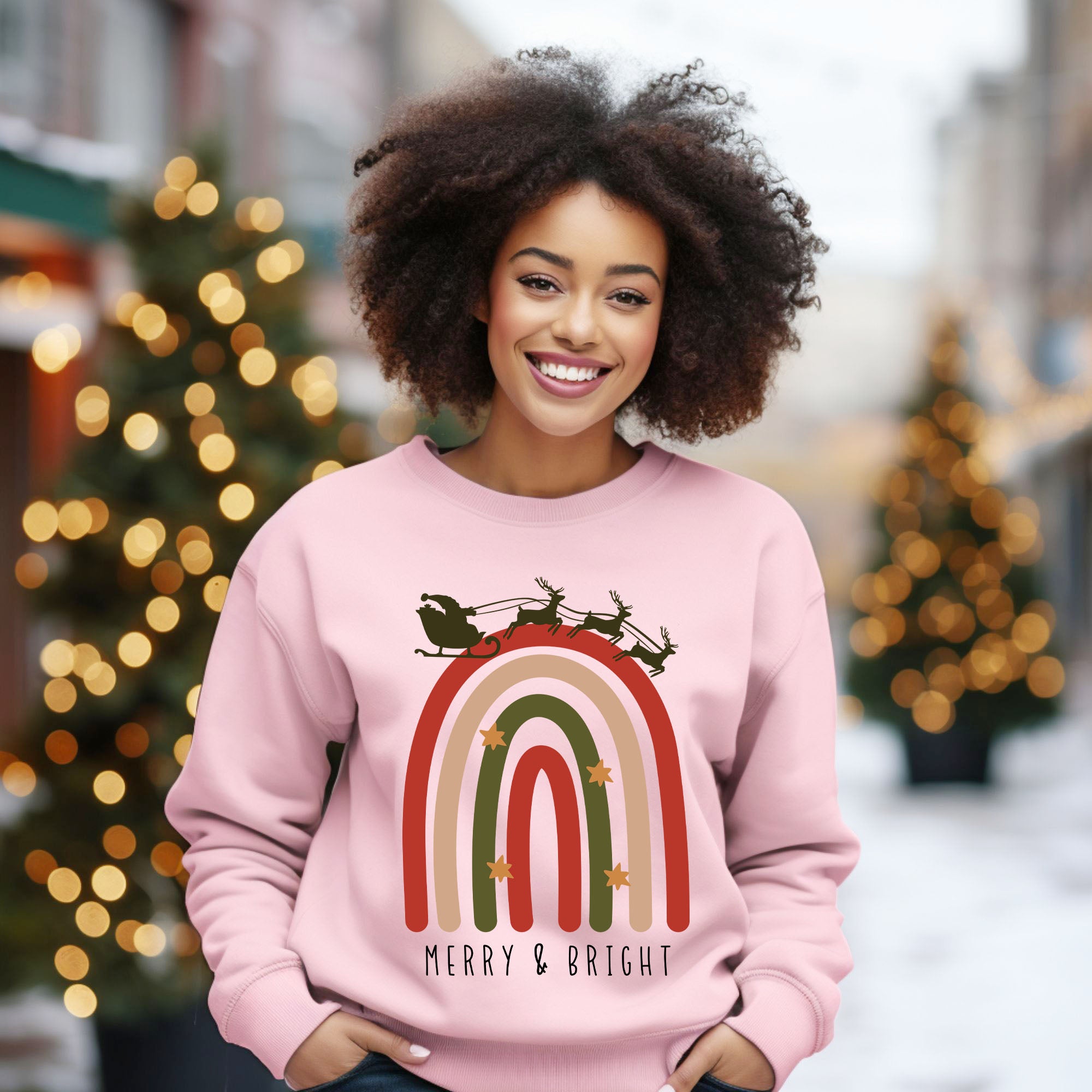 Boho Merry And Bright Rainbow | Sweatshirt