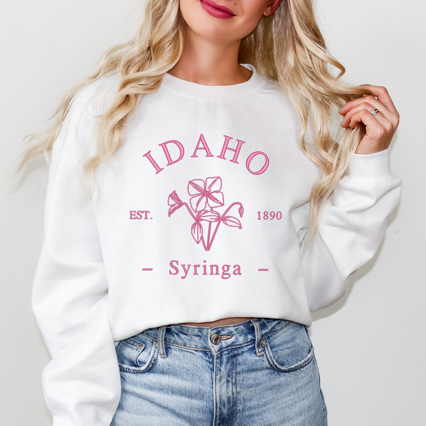 Embroidered Idaho Syringa | Sweatshirt