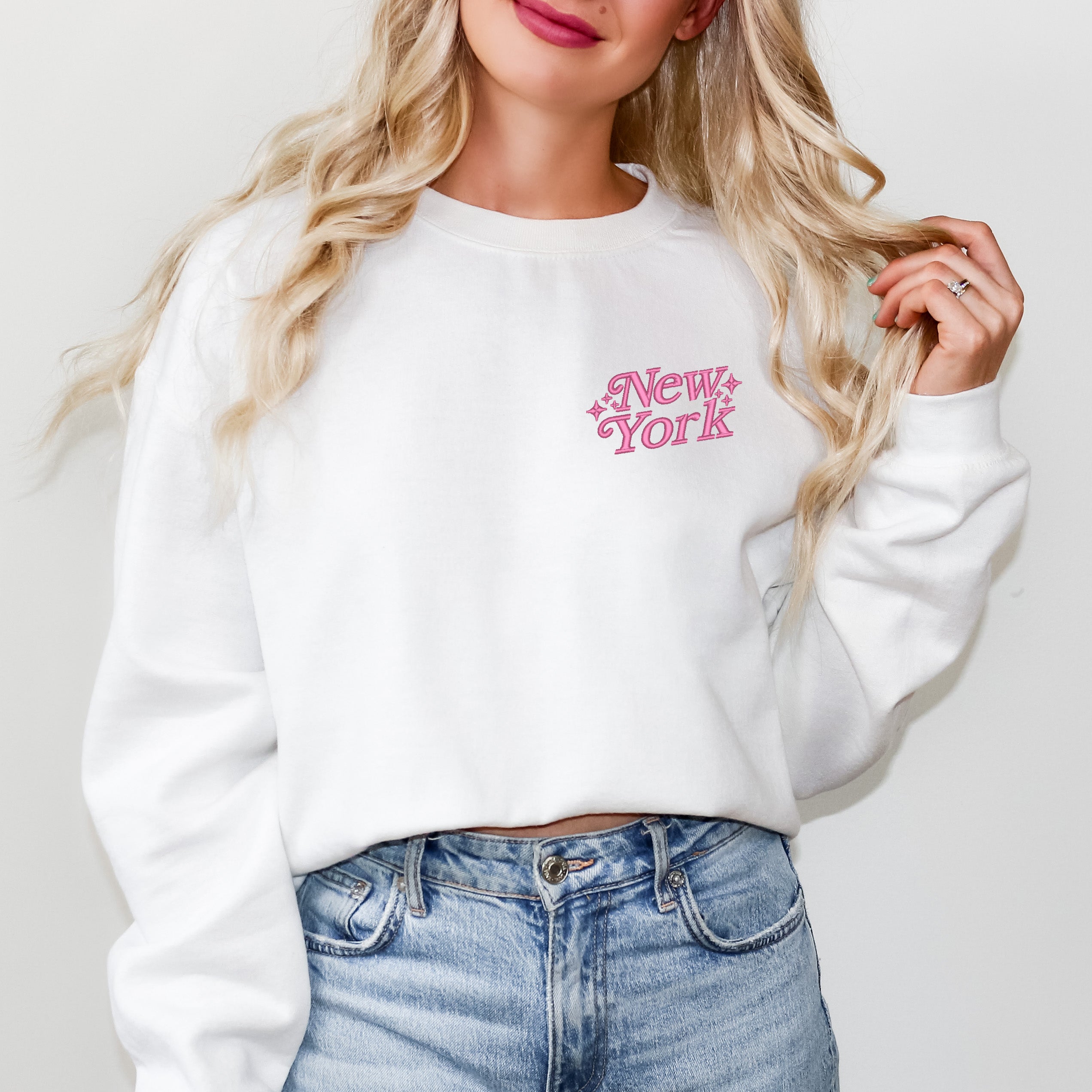 Embroidered New York Stars | Sweatshirt