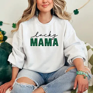 Lucky Mama Buffalo Plaid | Sweatshirt