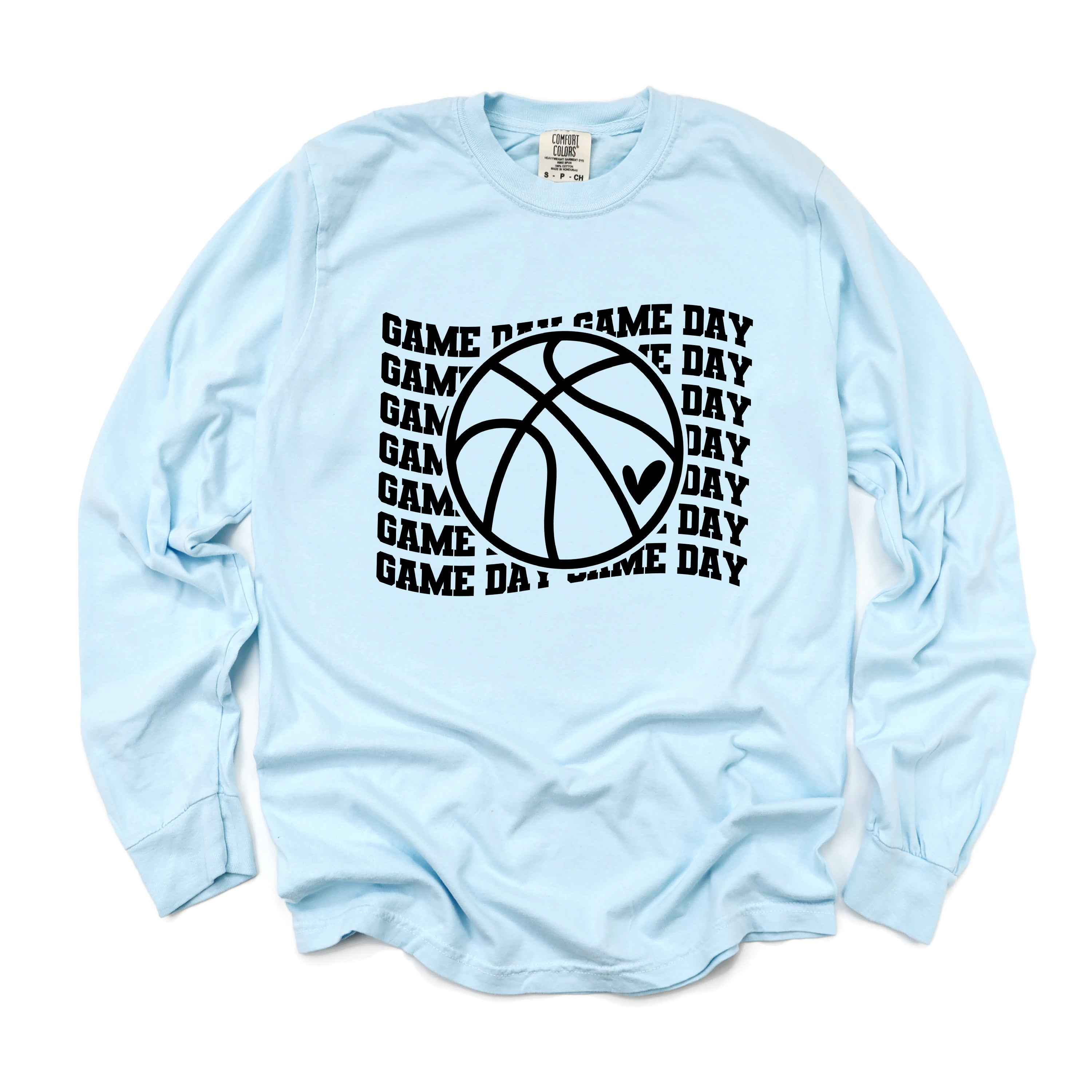 Basketball Game Day Stacked | Garment Dyed Long Sleeve