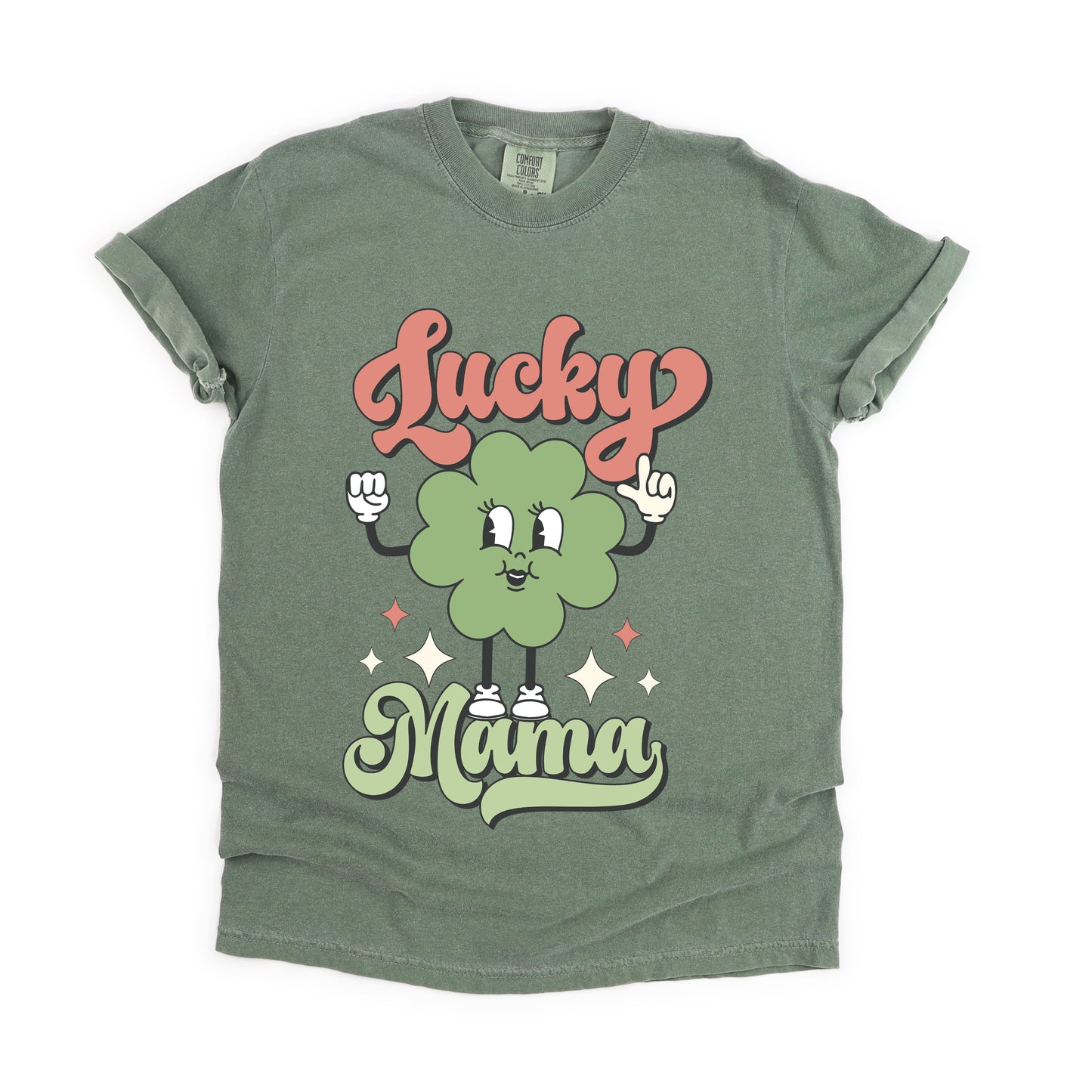 Lucky Mama Clover Script | Garment Dyed Tee