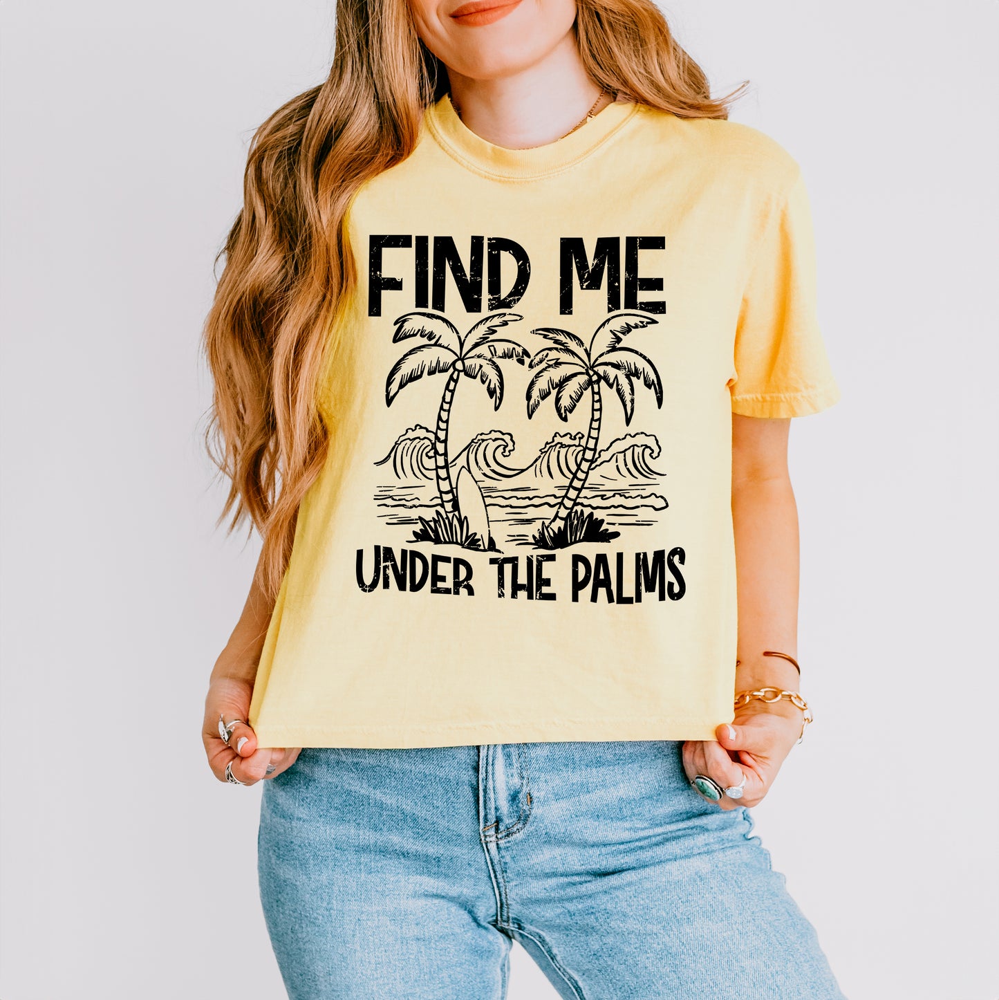 Find Me Under The Palms | Relaxed Fit Cropped Tee