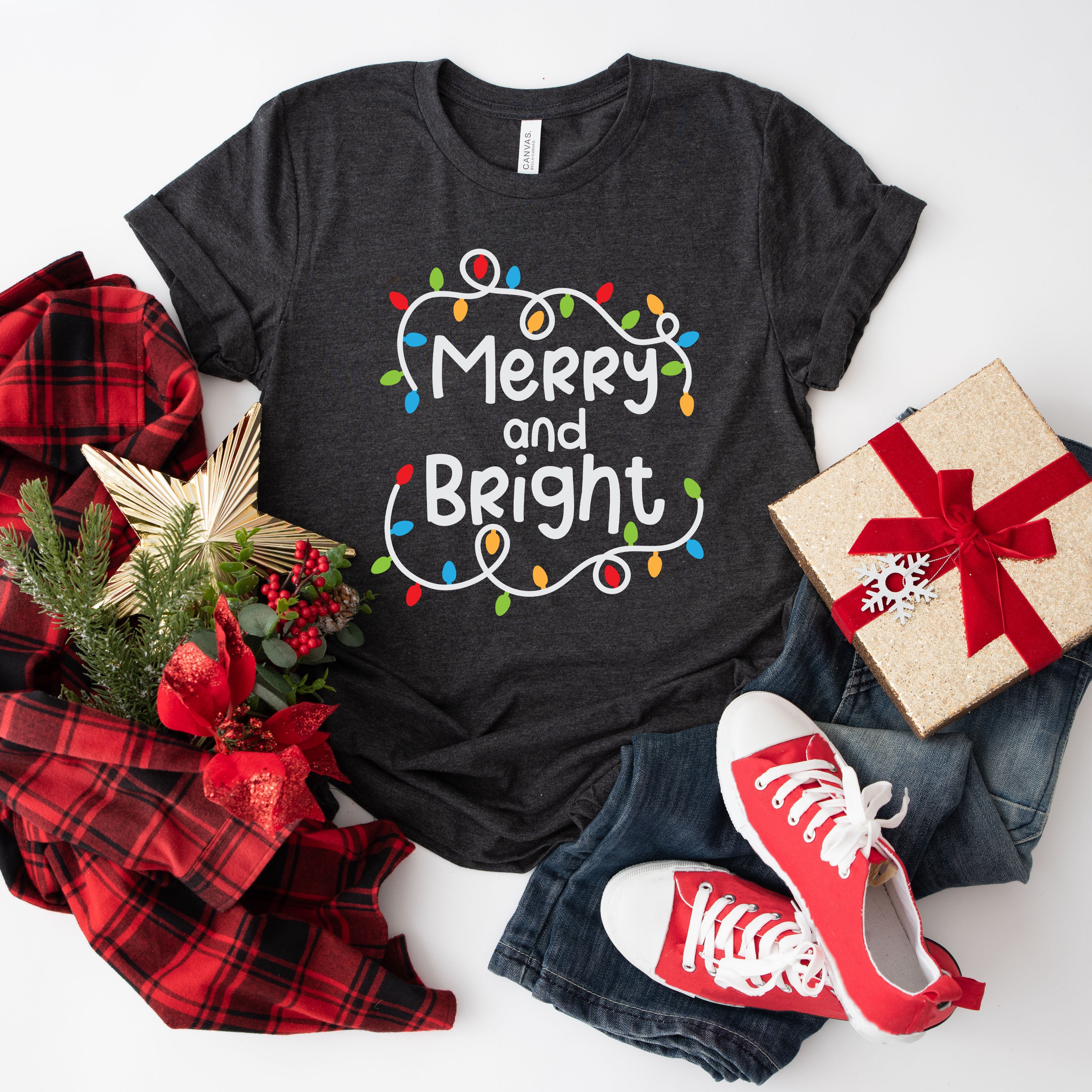 Merry And Bright Lights | Short Sleeve Crew Neck