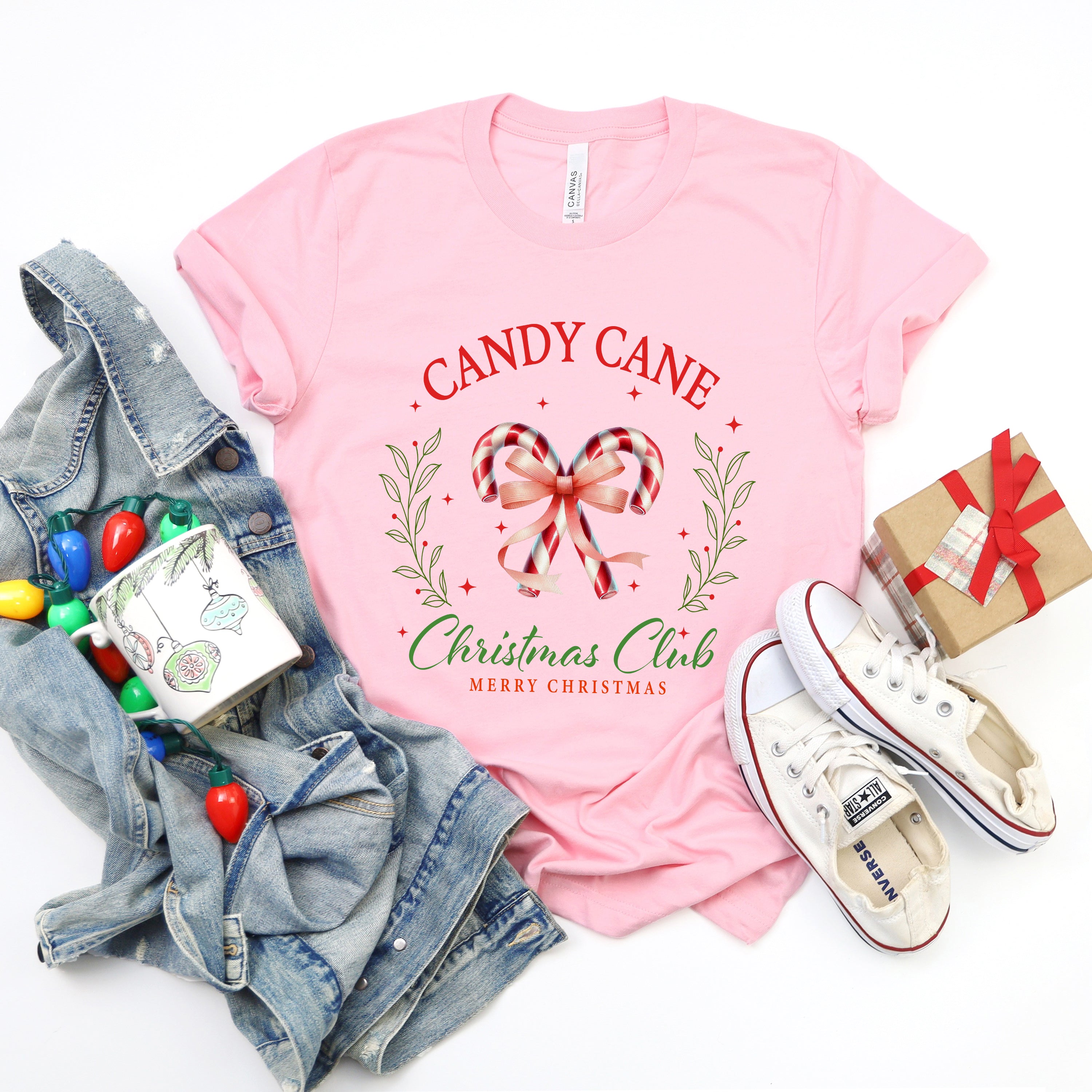 Candy Cane Christmas Club | Short Sleeve Crewneck
