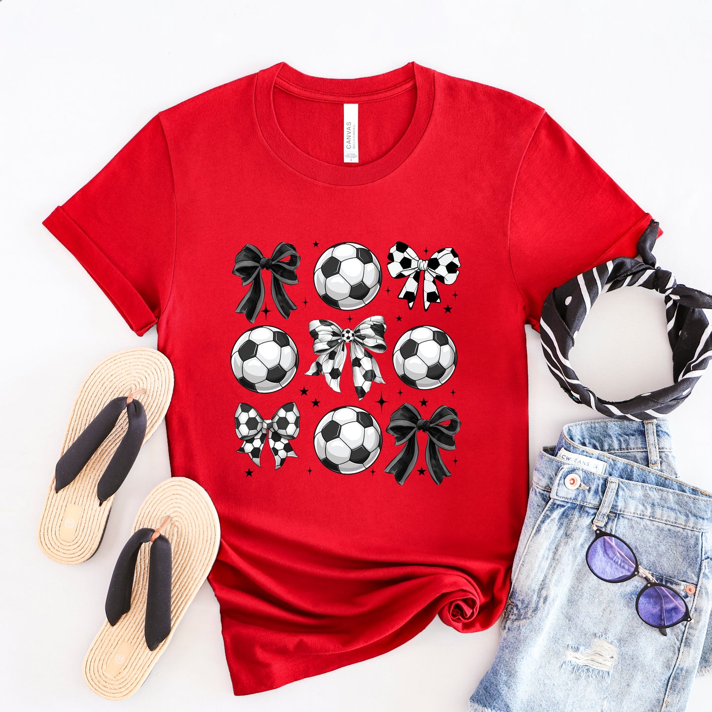 Soccer Ball Bows | Short Sleeve Graphic Tee