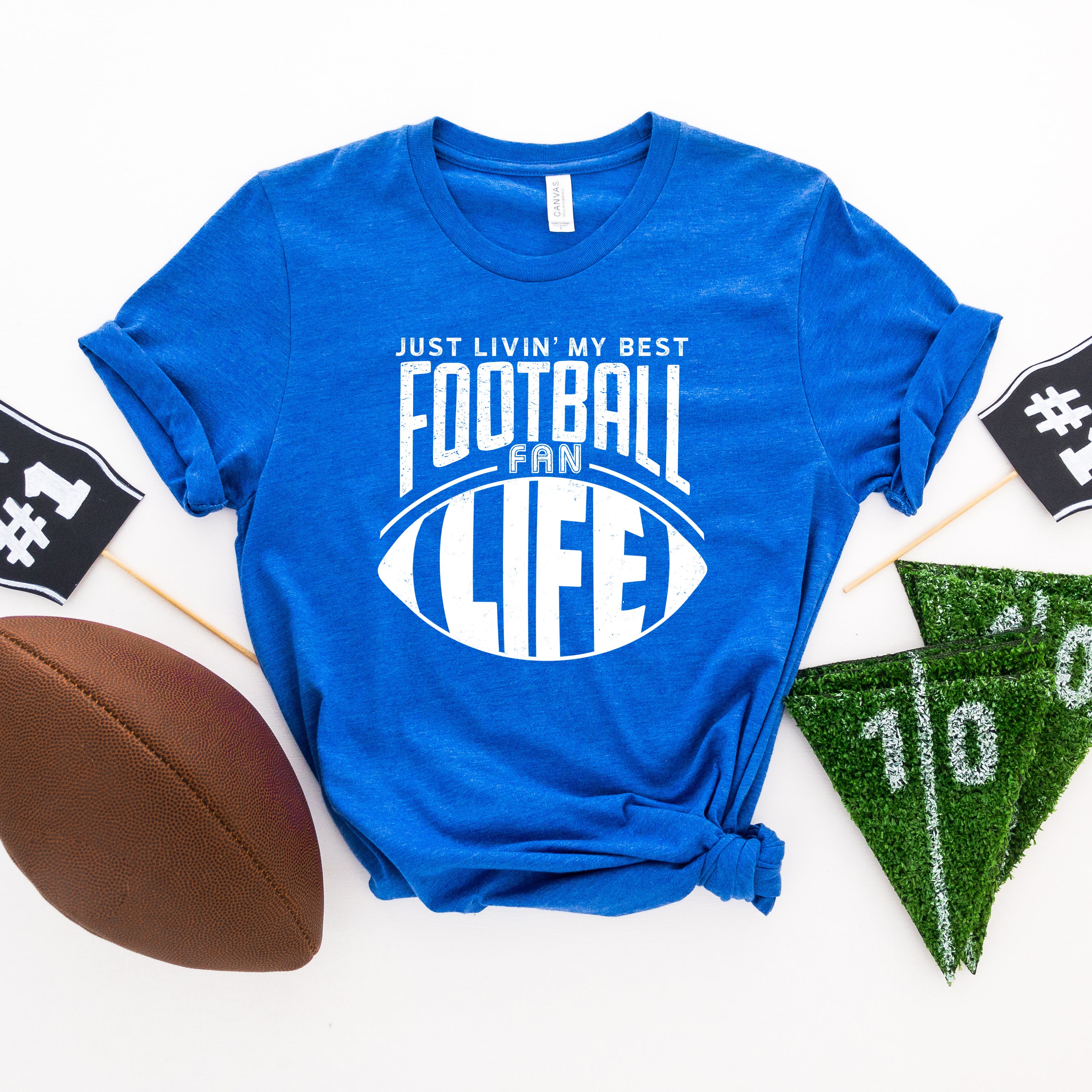 Just Livin' My Best Football Fan Life |Short Sleeve Crew Neck