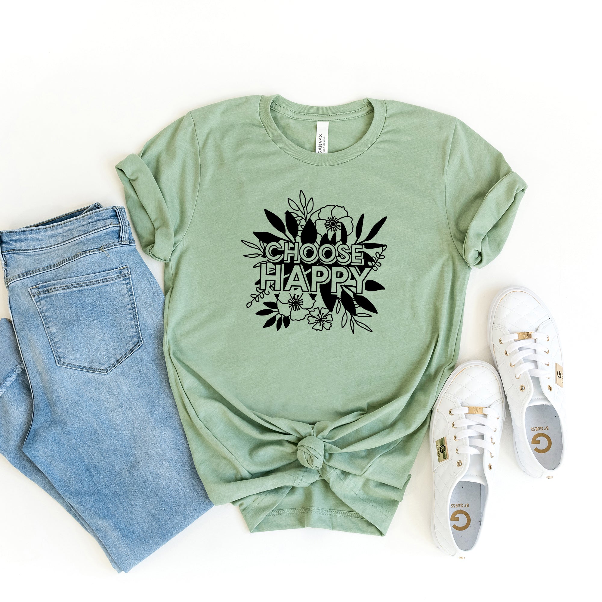 Choose Happy Floral | Short Sleeve Graphic Tee
