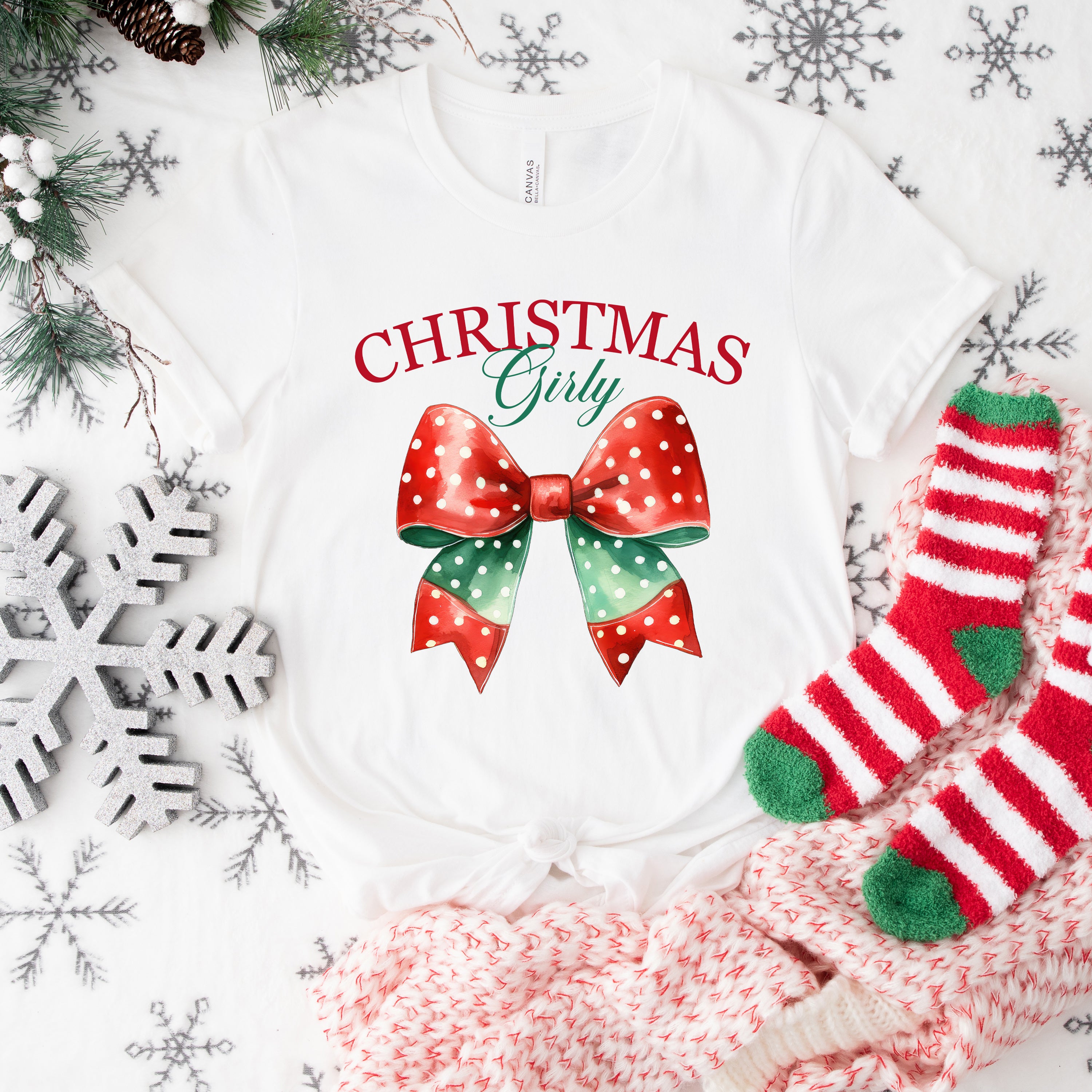 Coquette Christmas Girly | Short Sleeve Crewneck
