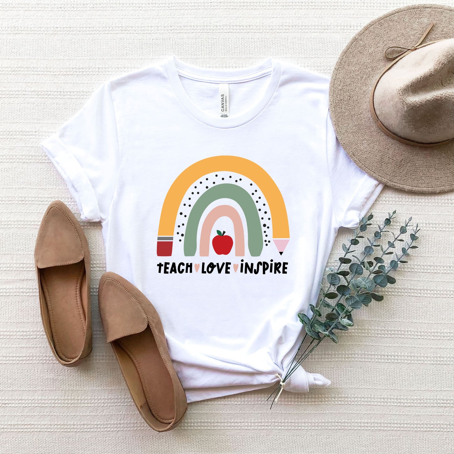 Teach Love Inspire Rainbow | Short Sleeve Graphic Tee