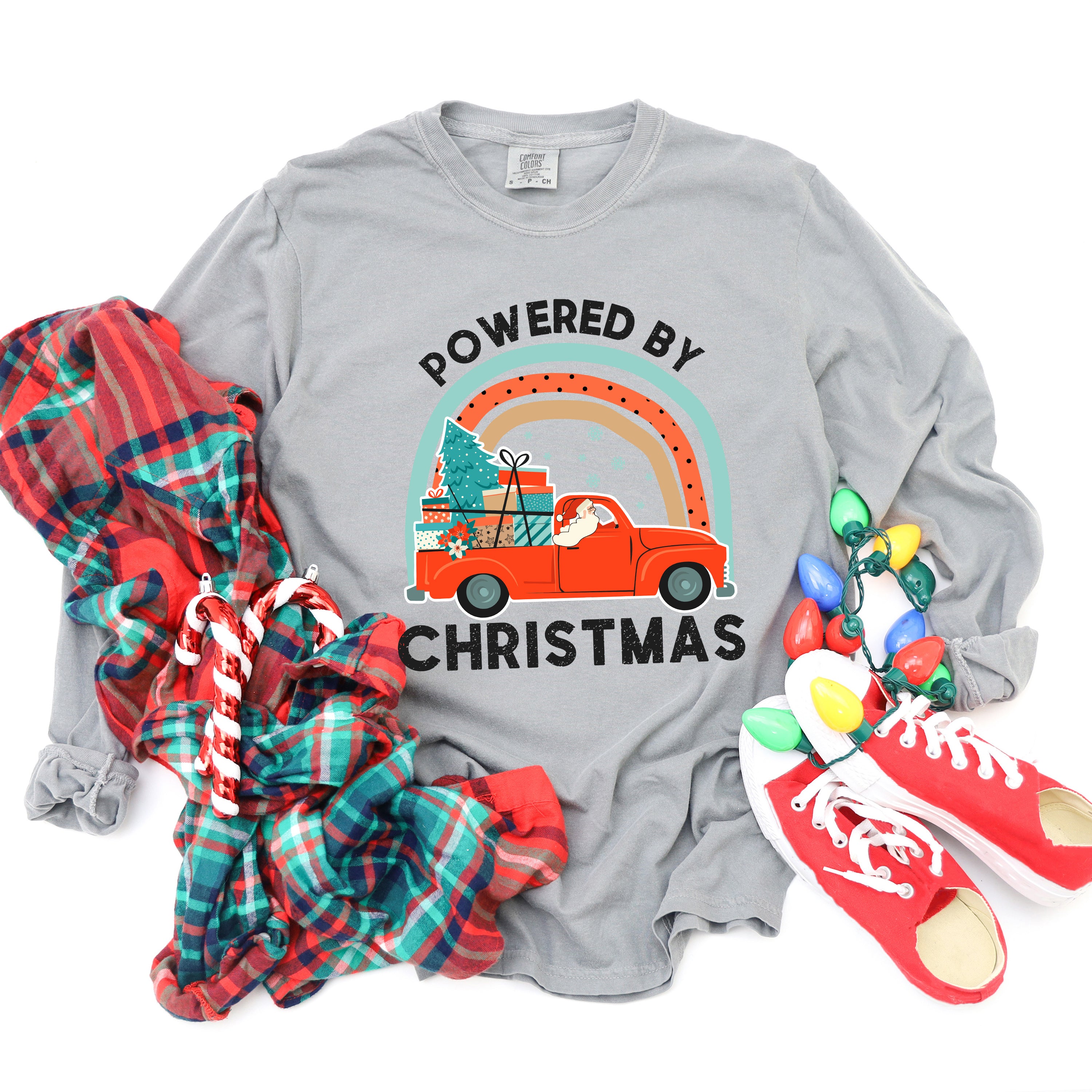 Powered By Christmas | Garment Dyed Long Sleeve