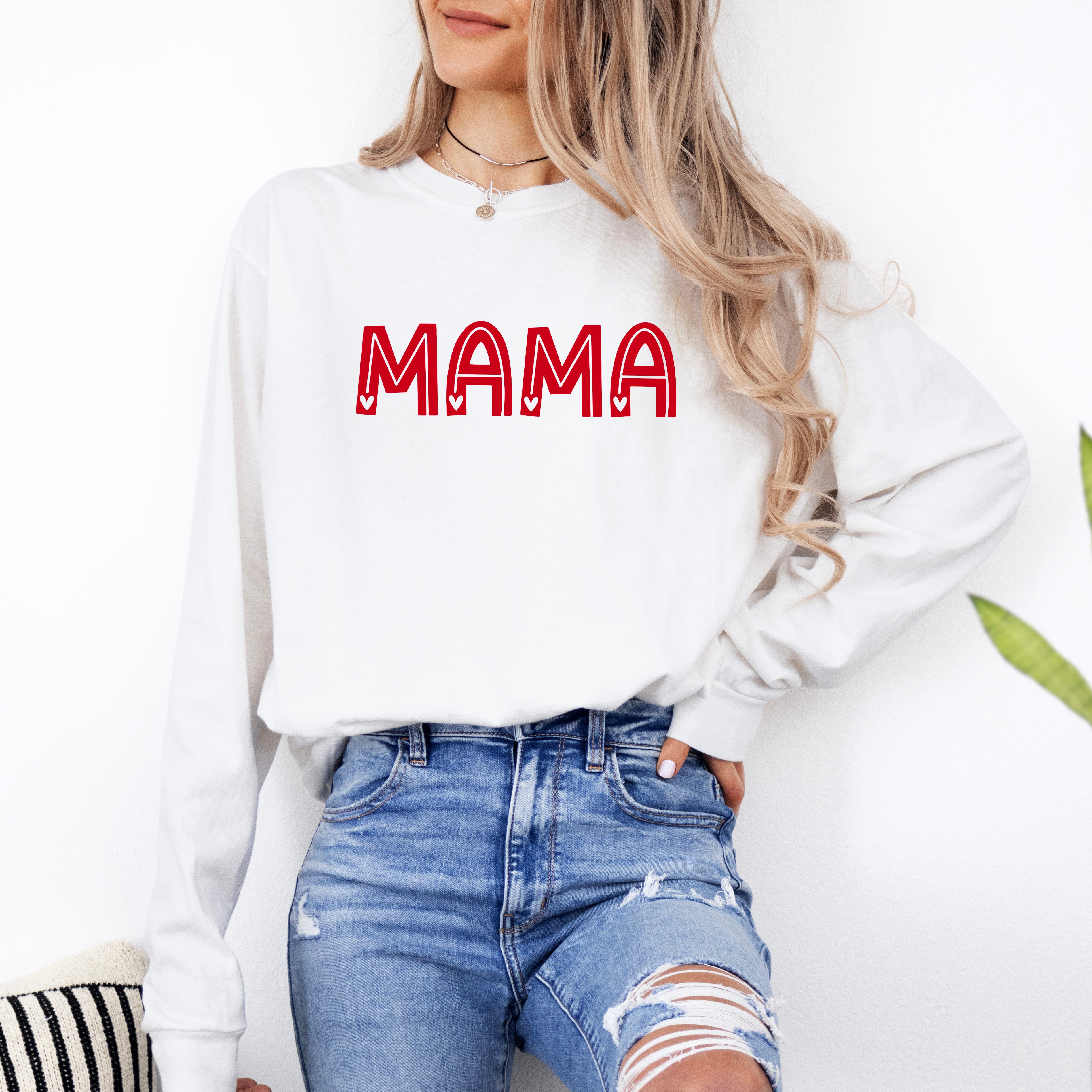 Mama Hearts | Garment Dyed Long Sleeve