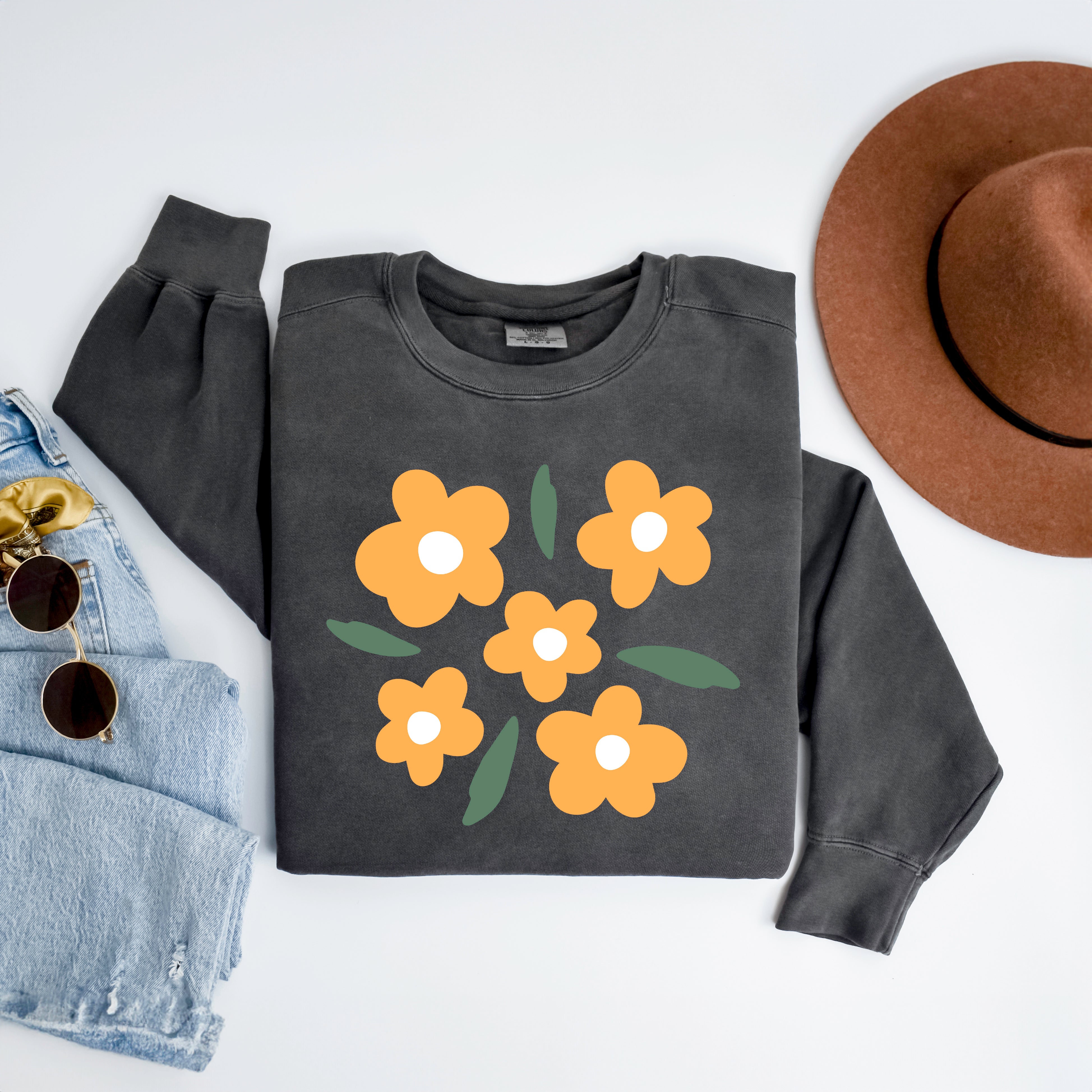 Yellow Daisies | Garment Dyed Sweatshirt
