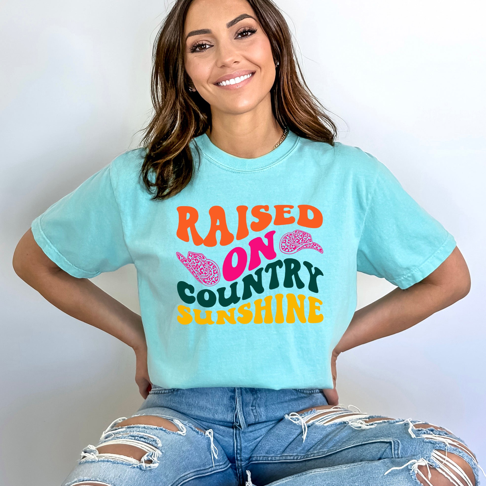 Raised On Country Sunshine Hat | Garment Dyed Short Sleeve Tee