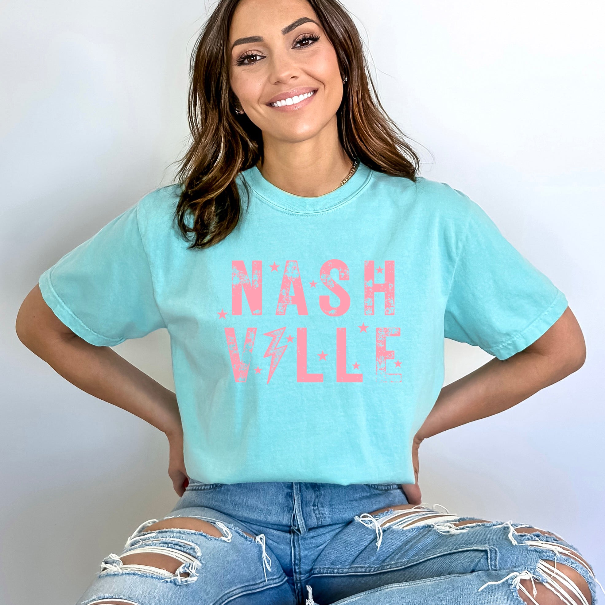 Pink Nashville | Garment Dyed Short Sleeve Tee