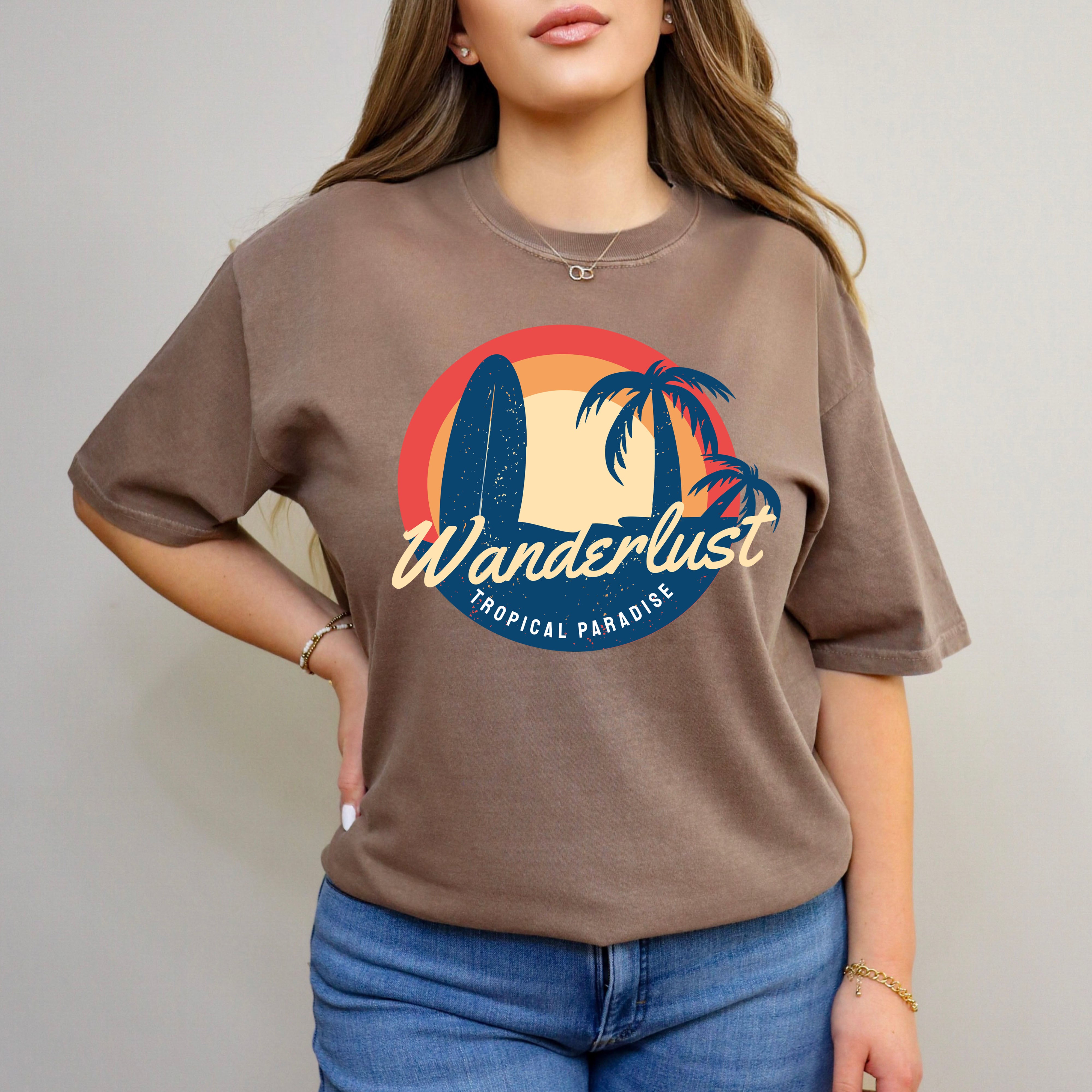 Wanderlust Tropical Paradise | Garment Dyed Short Sleeve Tee