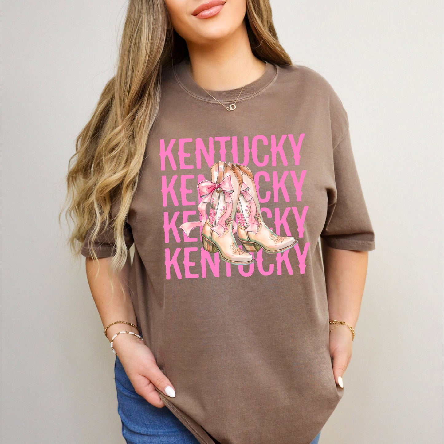 Coquette Kentucky Cowgirl Boots | Garment Dyed Short Sleeve Tee