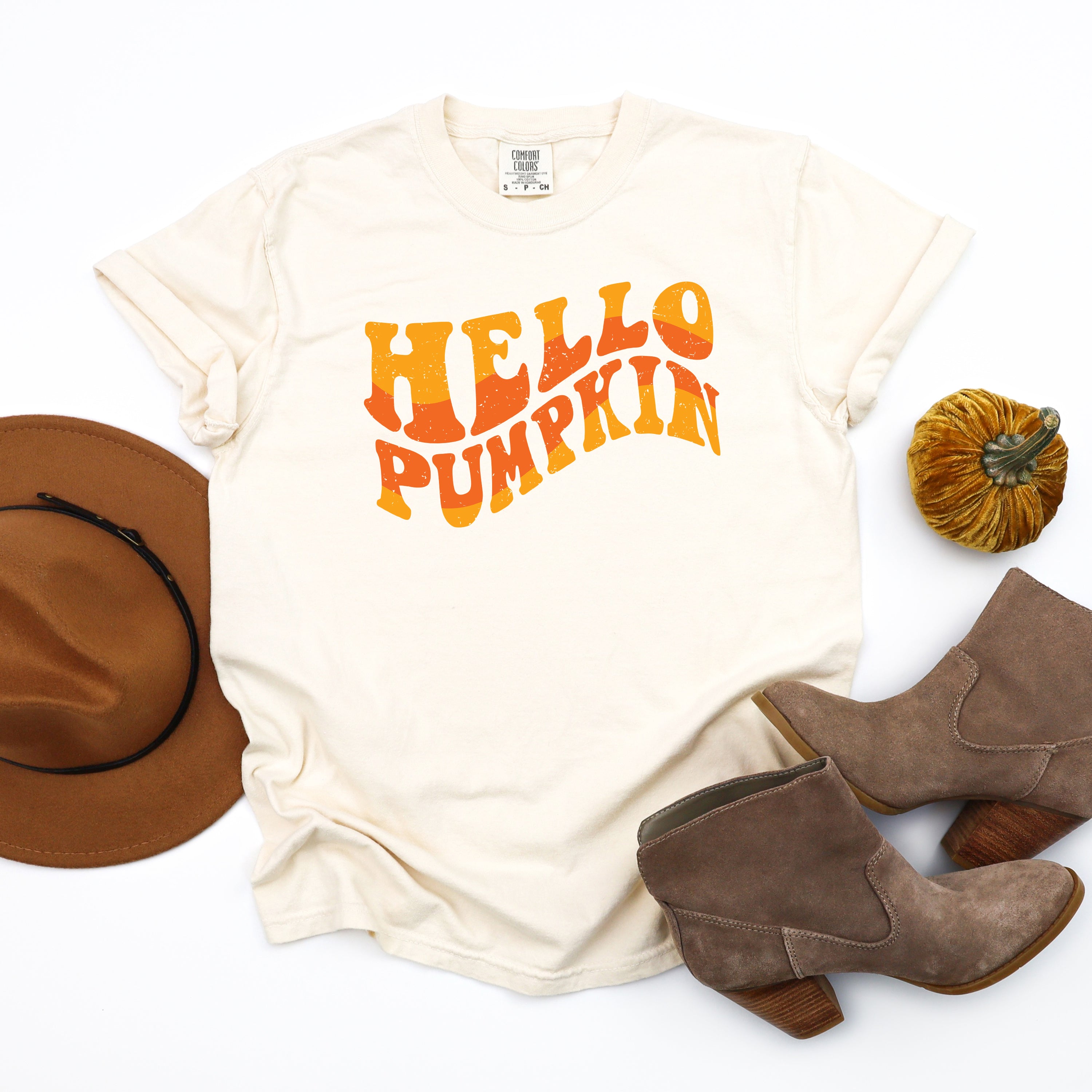 Hello Pumpkin Wavy | Garment Dyed Tee
