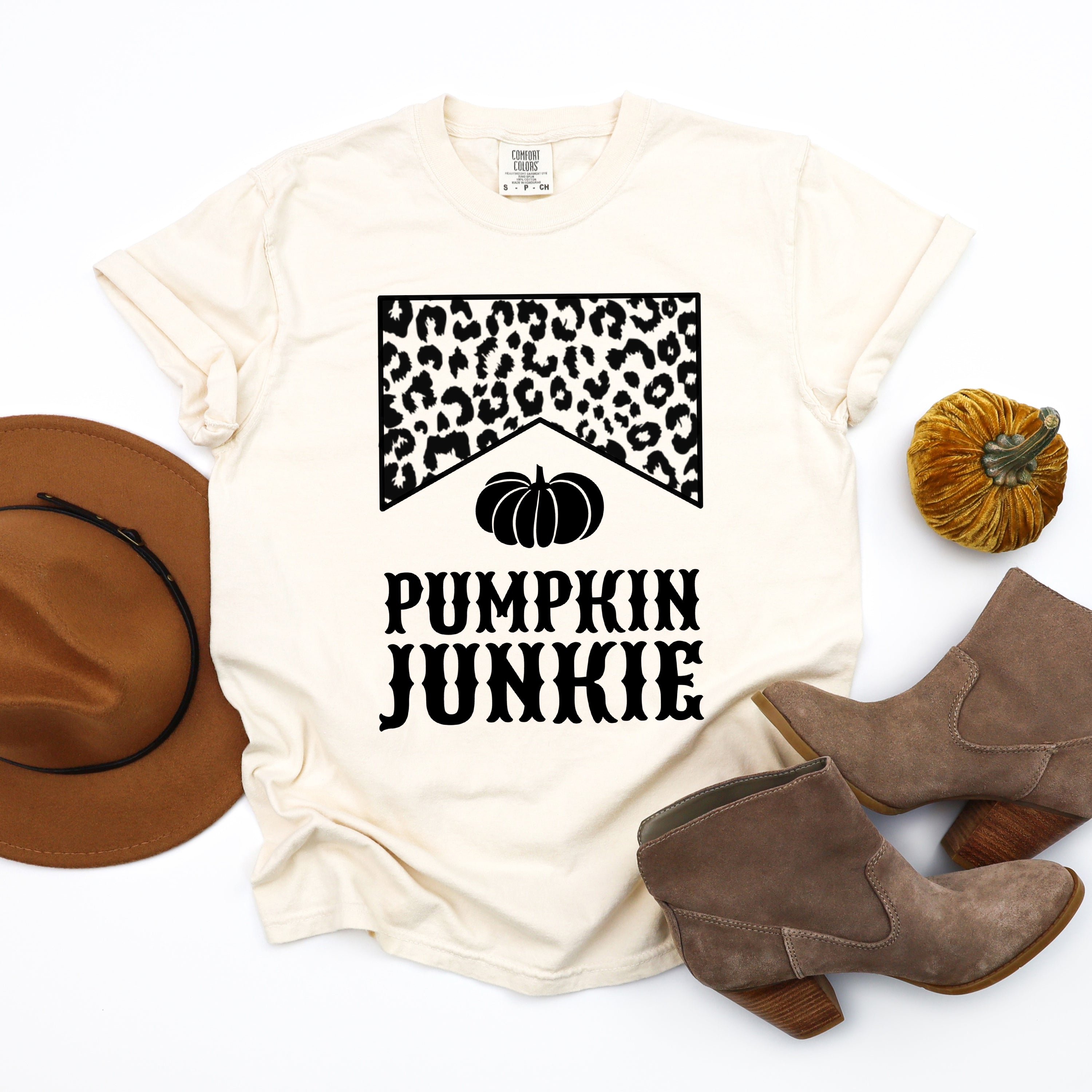 Leopard Pumpkin Junkie | Garment Dyed Tee