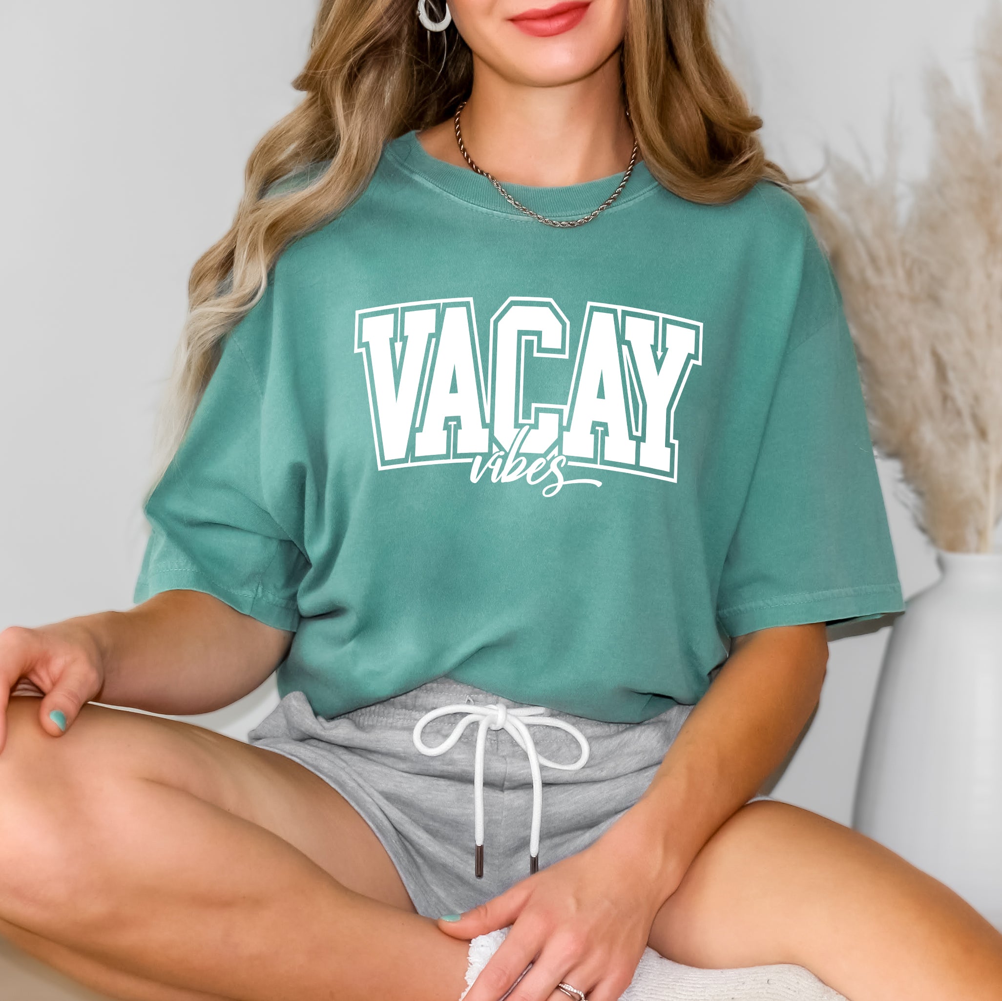 Varsity Vacay Vibes | Garment Dyed Short Sleeve Tee