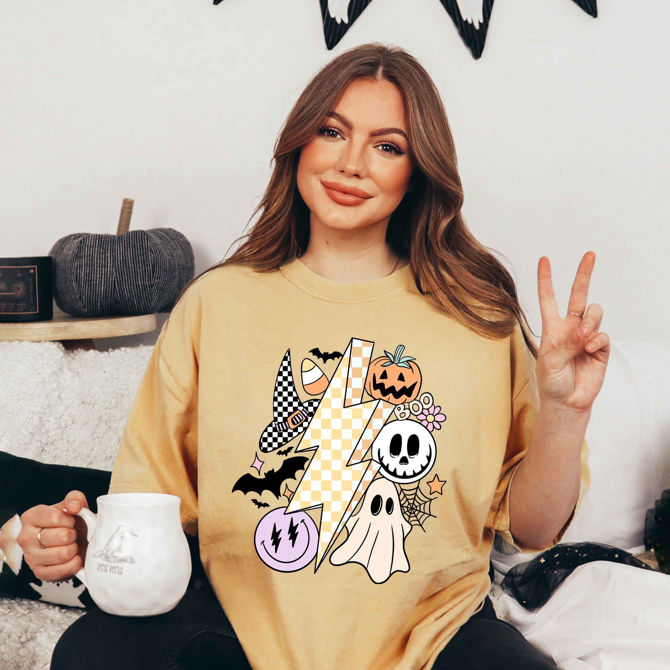 Lightning Bolt Halloween | Garment Dyed Short Sleeve Tee