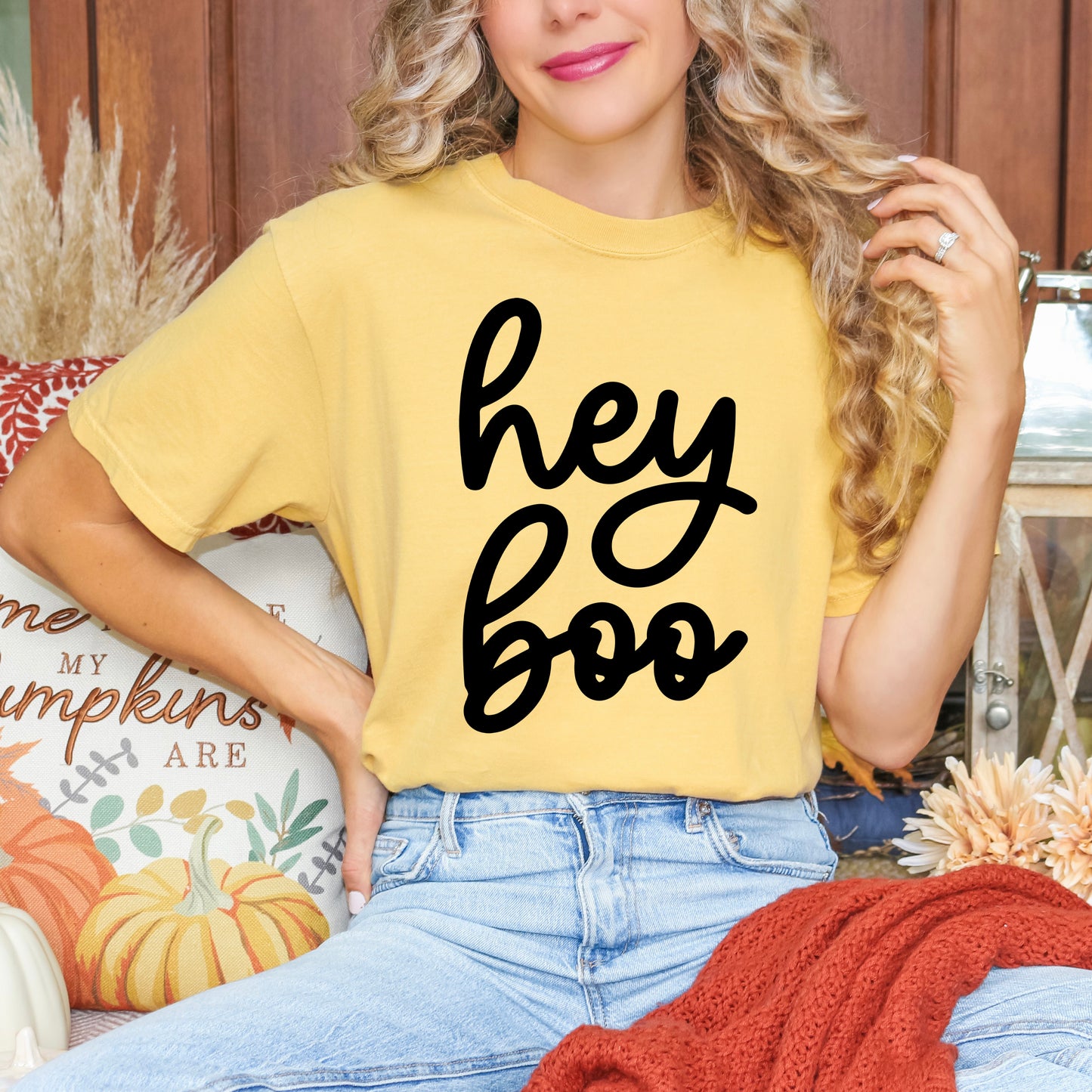 Hey Boo Cursive | Garment Dyed Tee