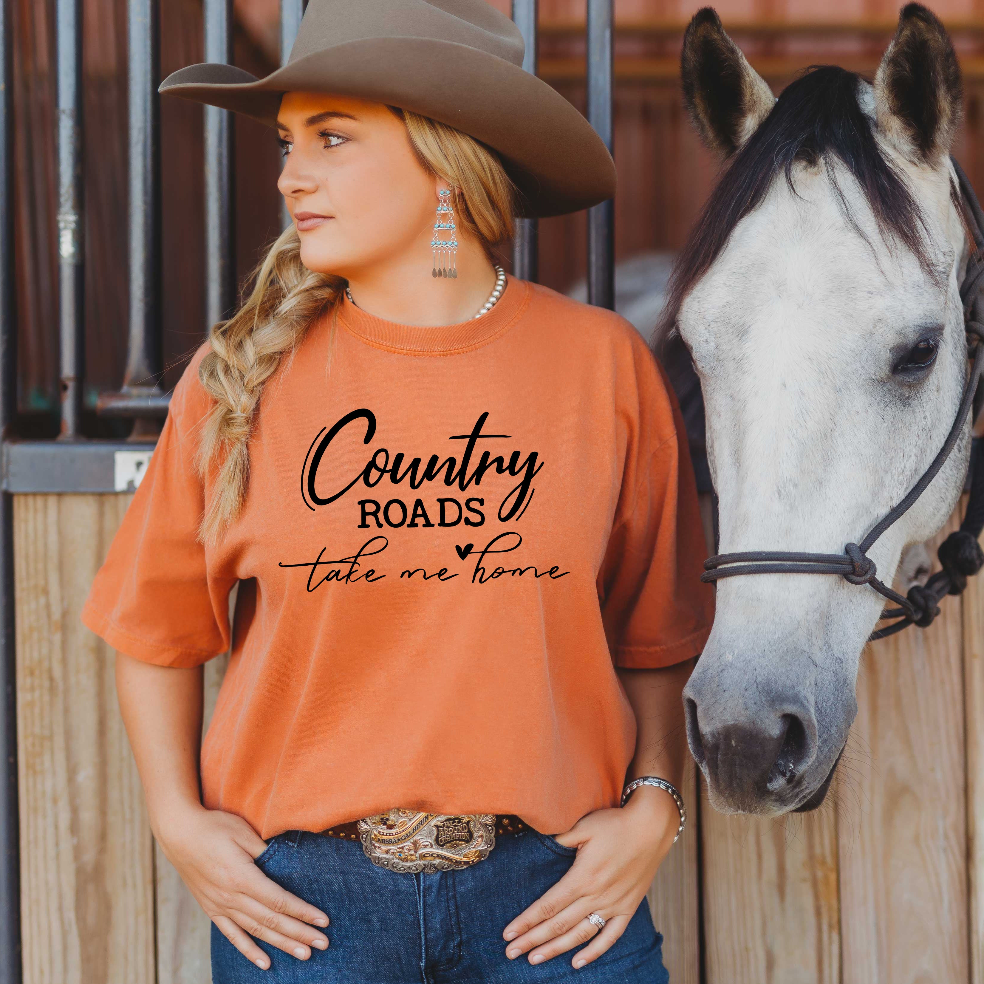 Country Roads Heart | Garment Dyed Short Sleeve Tee