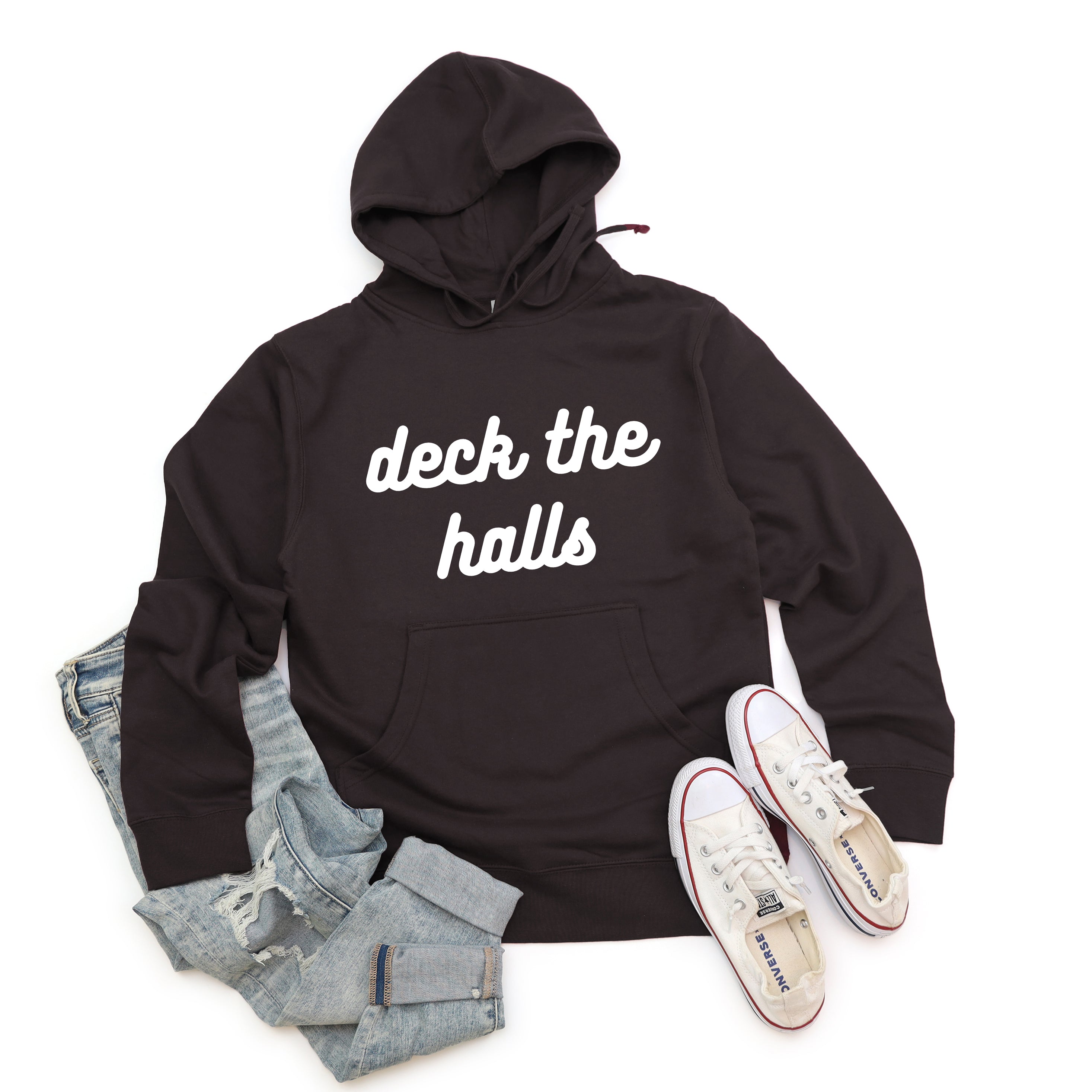 Deck The Halls Bold Cursive | Hoodie
