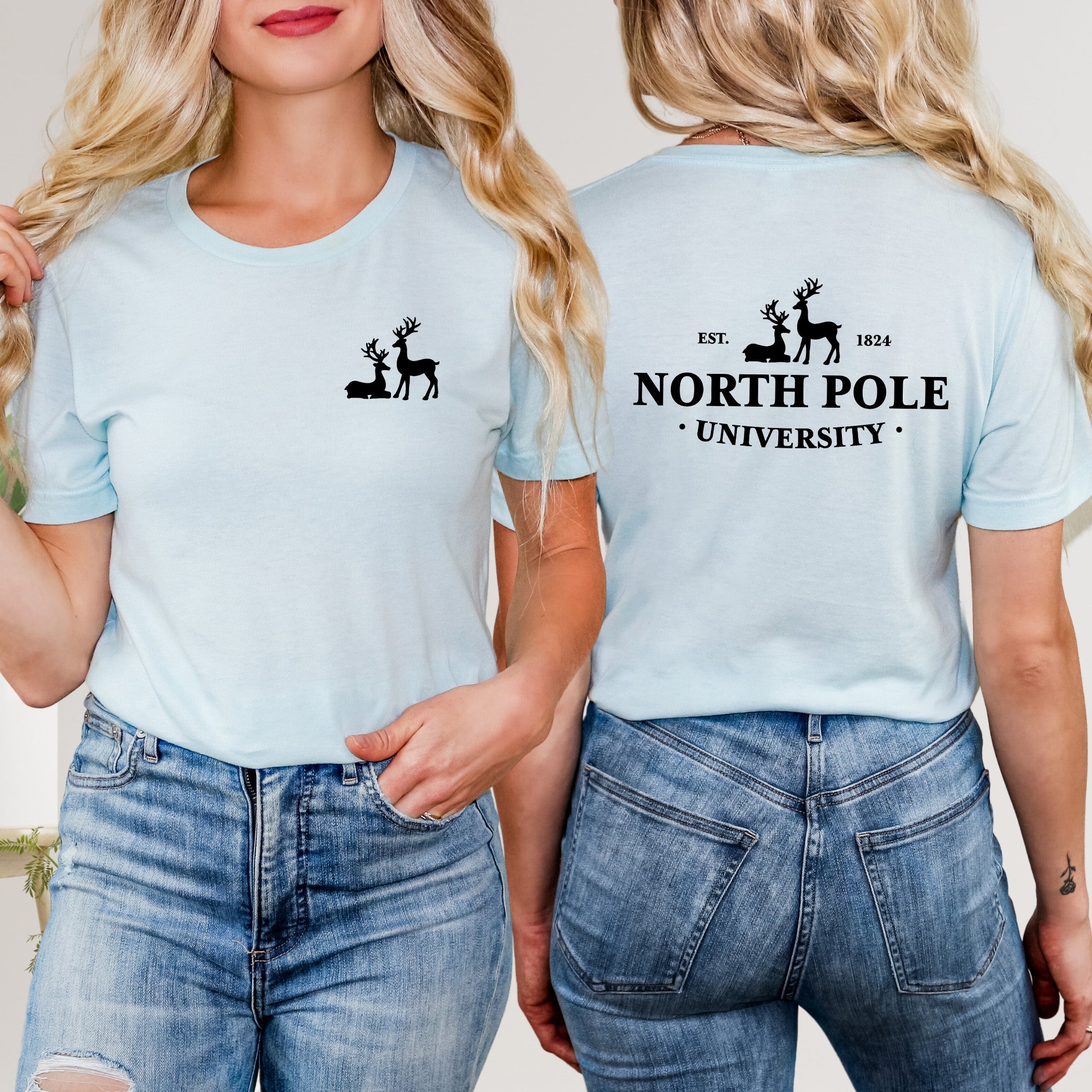 North Pole University | Front & Back Short Sleeve Graphic Tee