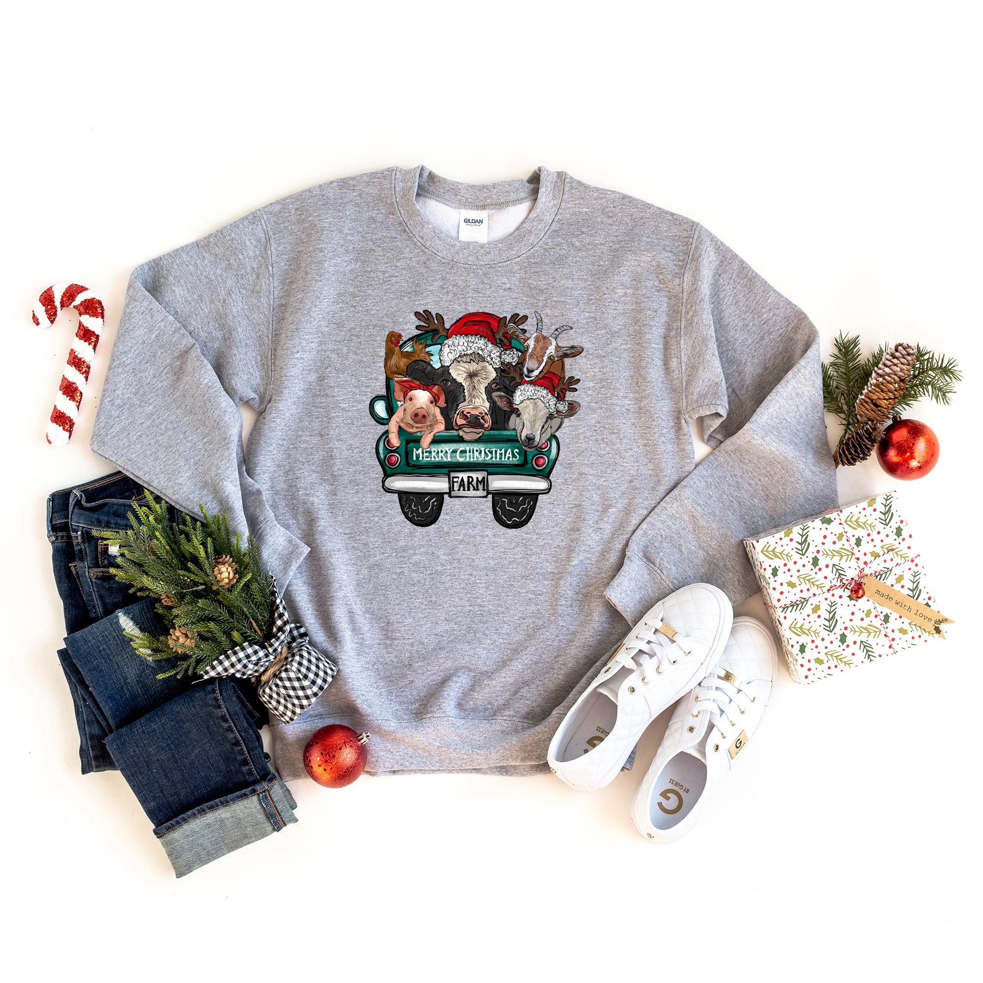 Merry Christmas Farm Truck | Sweatshirt