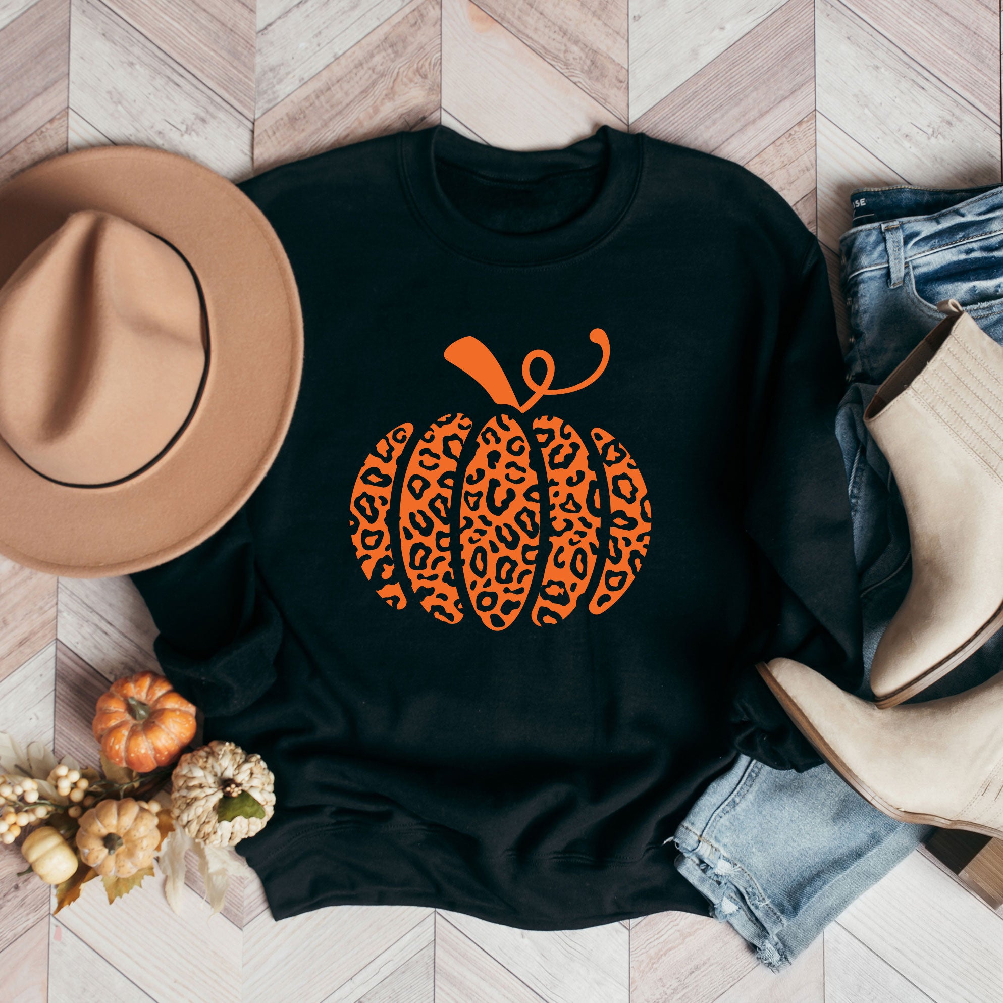 Orange Leopard Pumpkin | Sweatshirt
