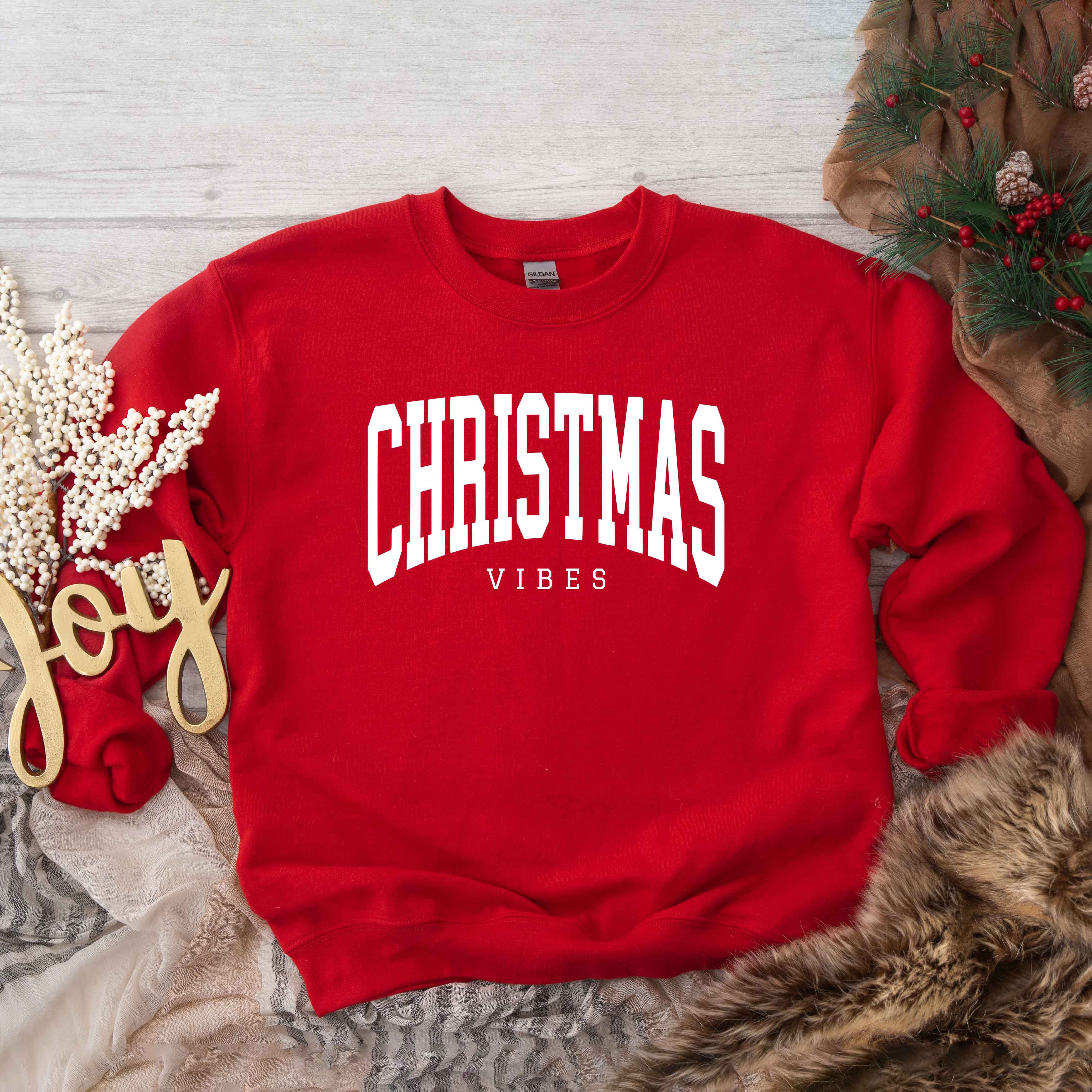 Christmas Vibes Varsity | Sweatshirt
