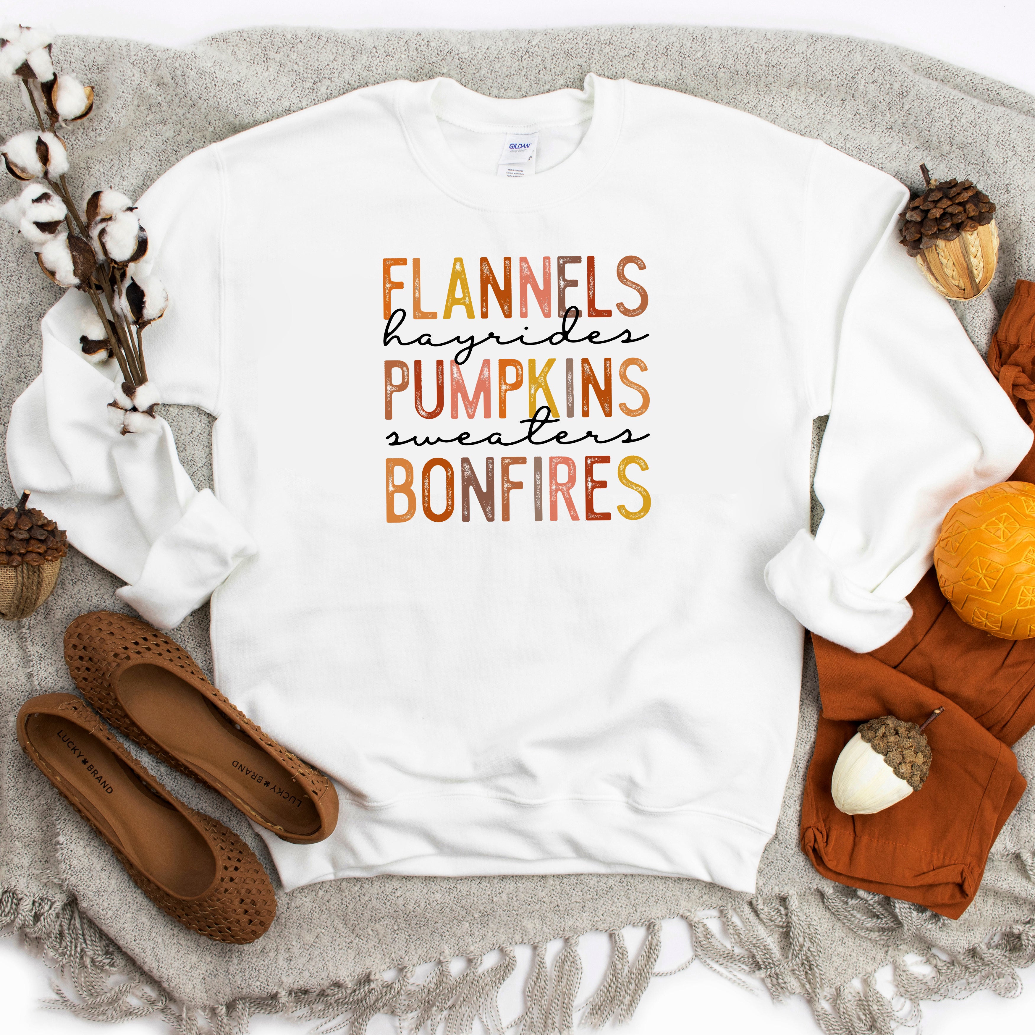 Flannels Hayrides Pumpkins | Sweatshirt