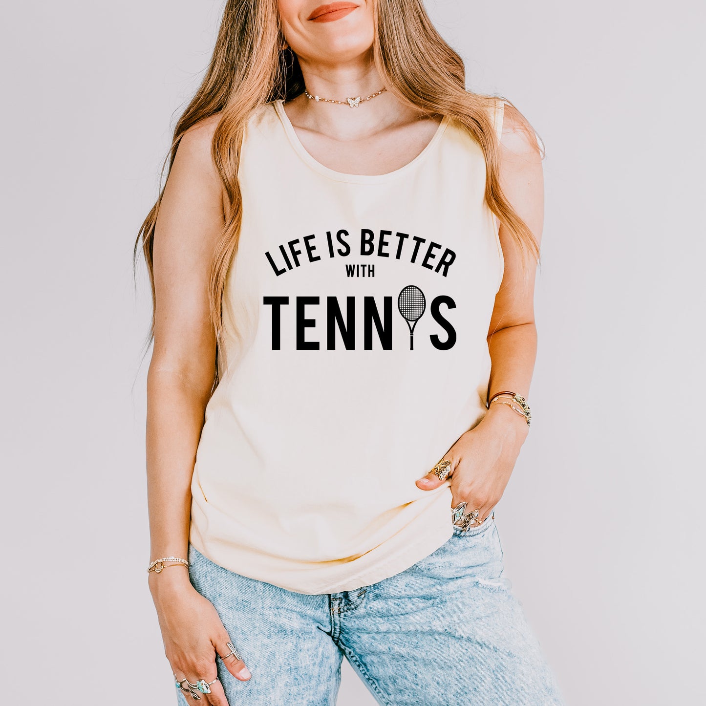 Life Is Better With Tennis | Garment Dyed Tank